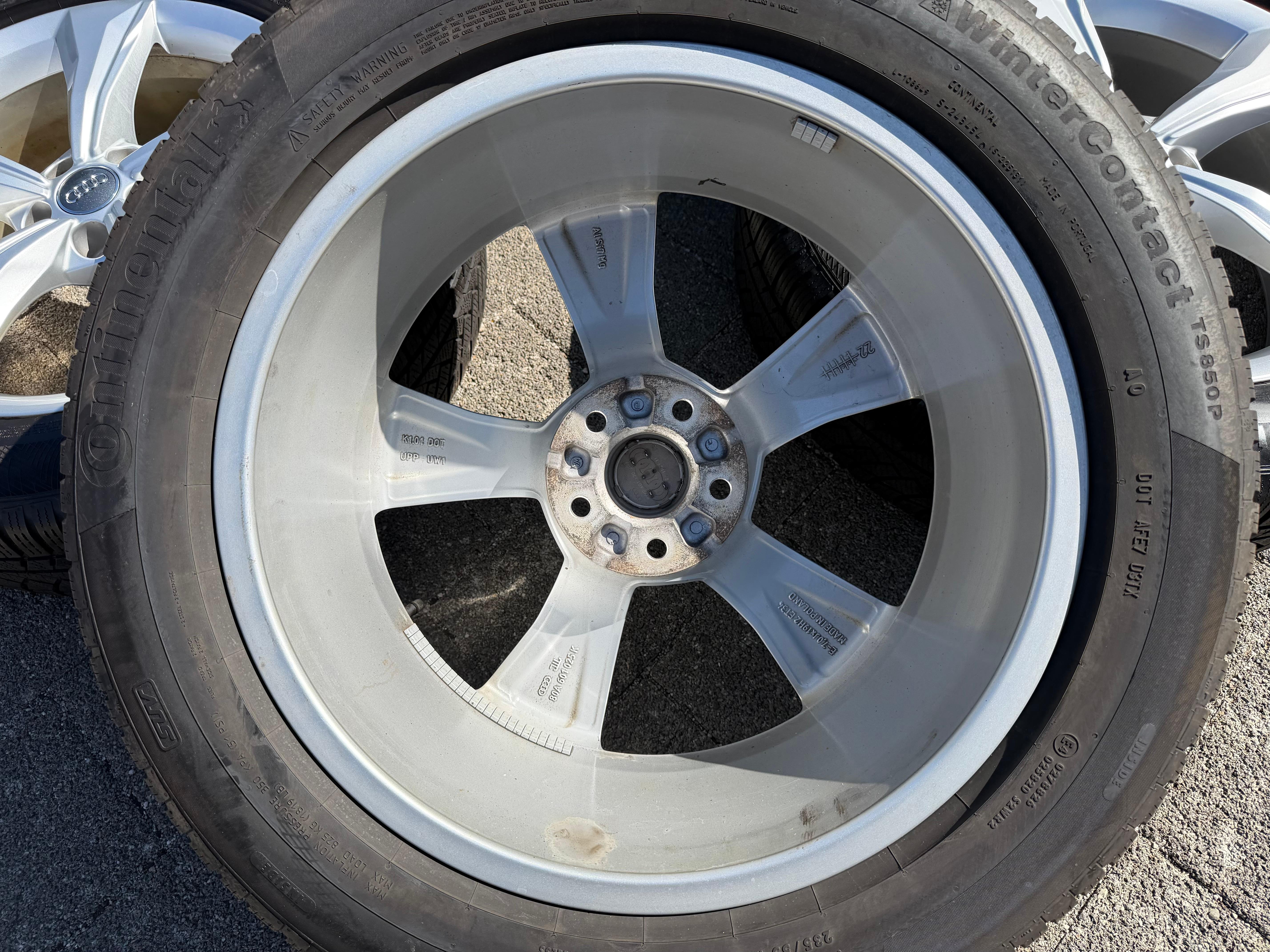 4 llantas de aluminio originales de invierno de 19" para Audi Q5 SQ5, año de fabricación 80, 601025K, 235/55R19 101H, Continental