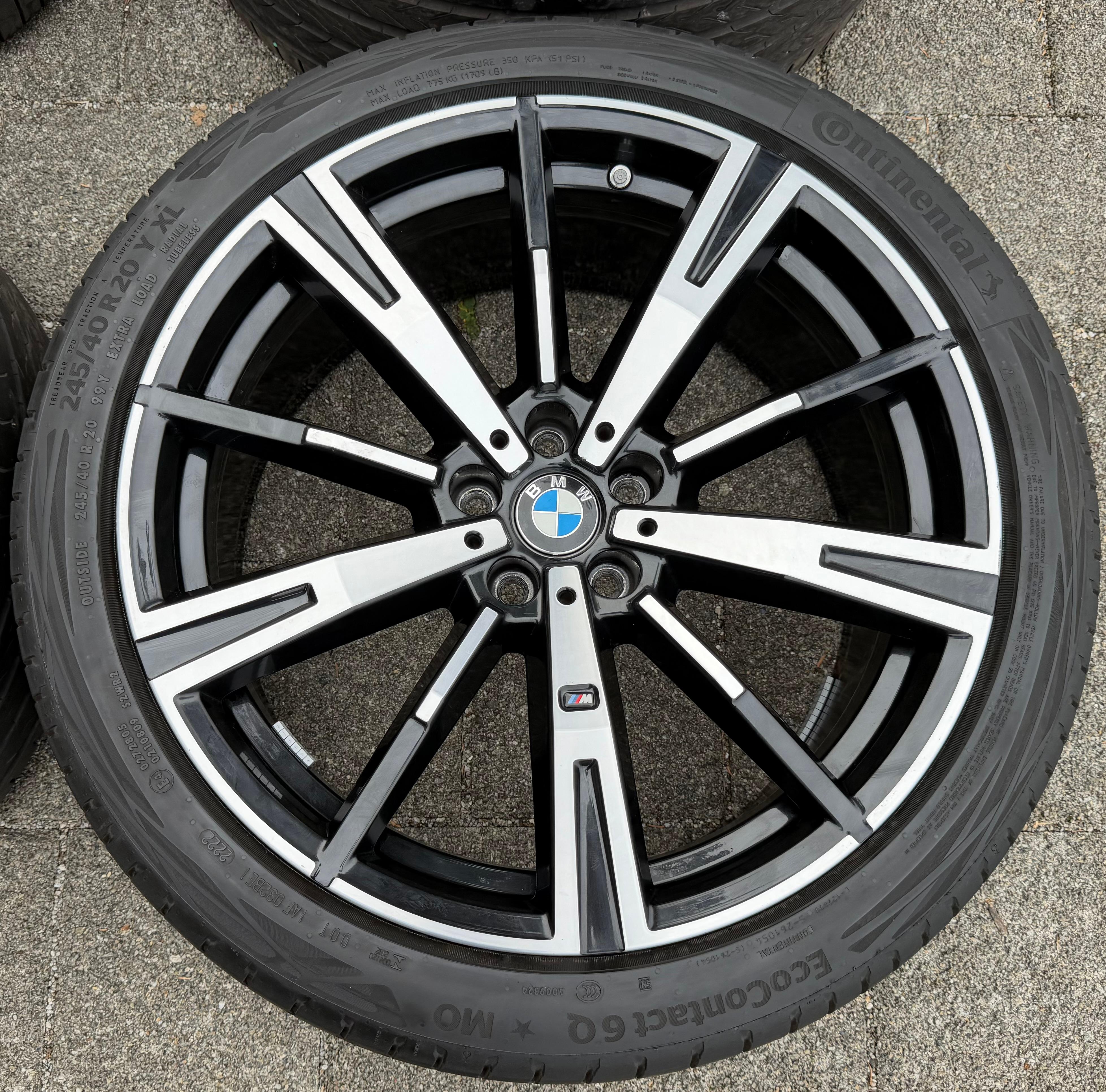 4 ruedas de verano originales de aleación de 20" para BMW i5 Serie 5 G60 G61, diseño M938, Continental, RDKS