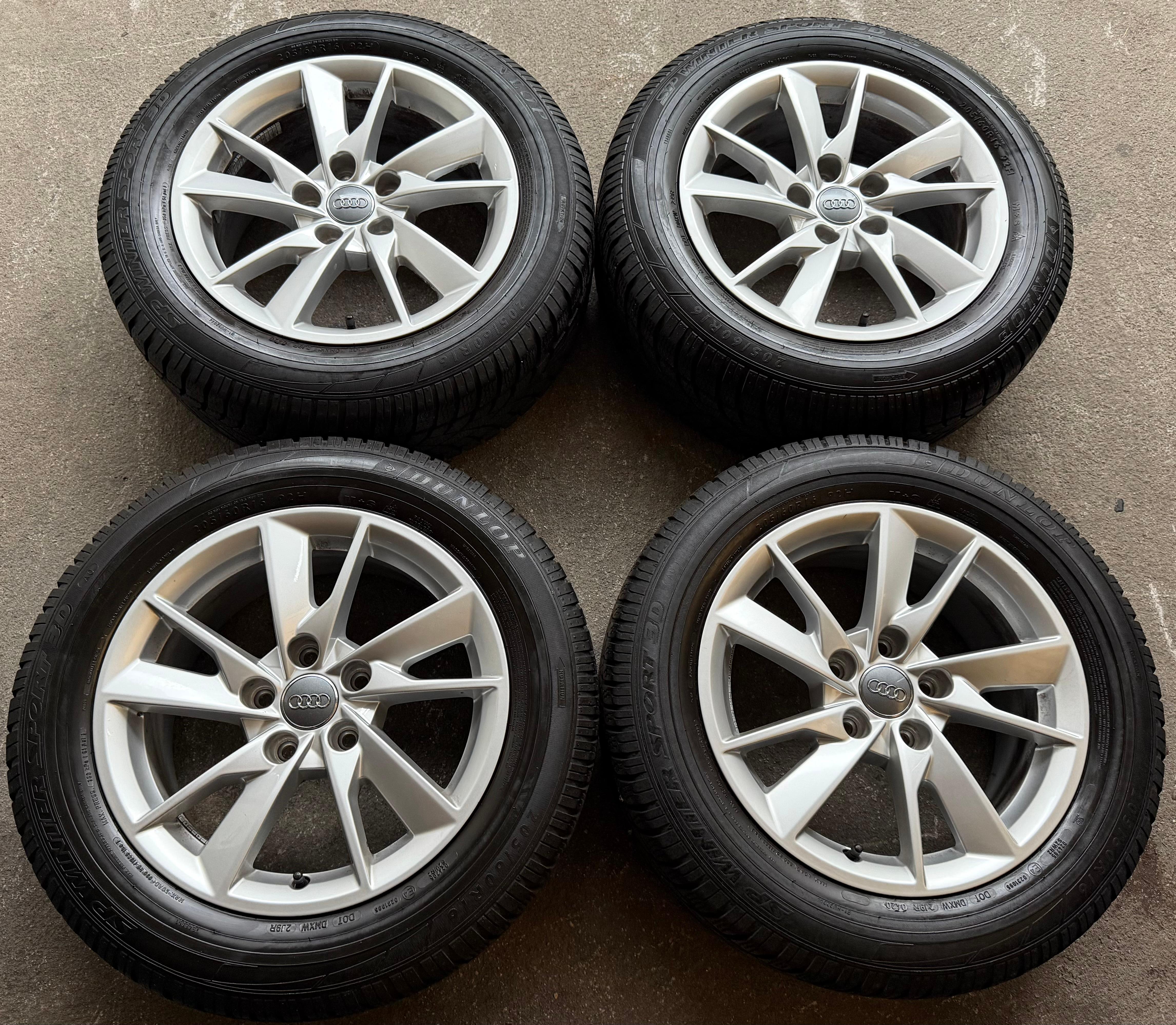 4 Original Alu Winterräder Audi A4 8W B9 8W0601025A 205/60R16 92H Dunlop