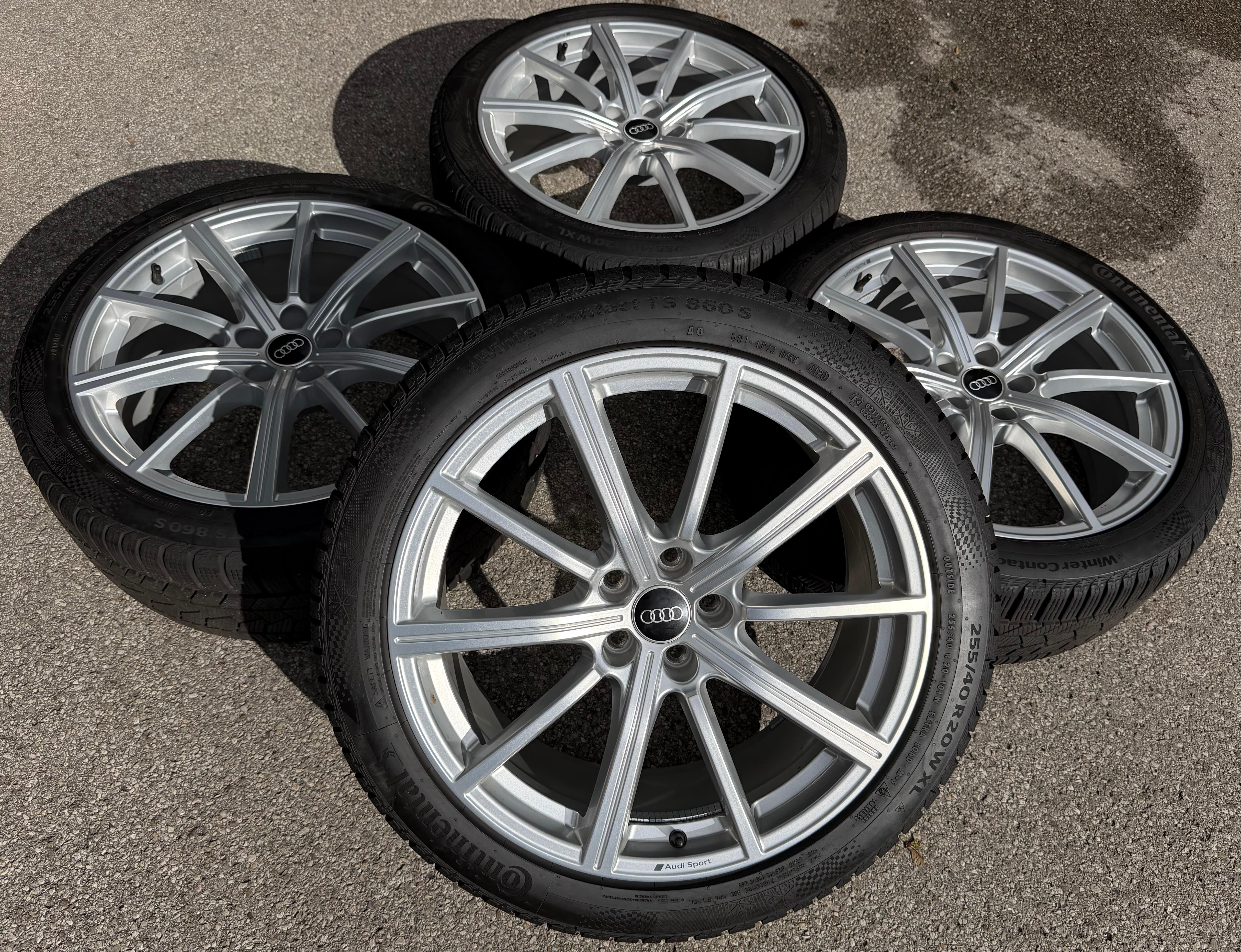4 RUEDAS DE ALEACIÓN ORIGINALES DE INVIERNO DE 20" PARA AUDI Q3 F3 RSQ3 83A601025S 255/40R20 101W CONTINENTAL