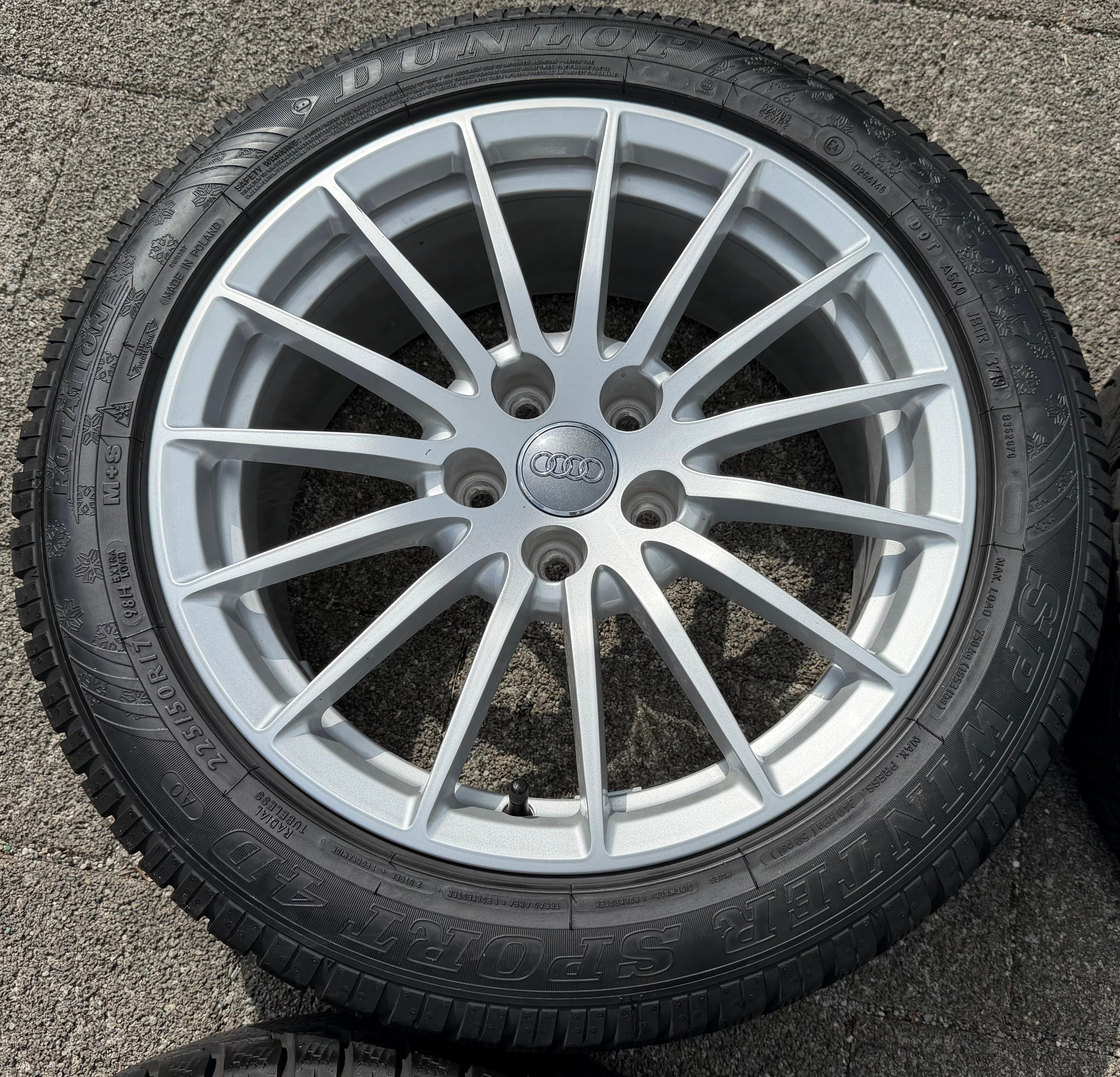 4 ORIGINAL 17" ALU WINTERRÄDER AUDI A5 F5 8W 225/50R17 98H 8W0601025AE DUNLOP