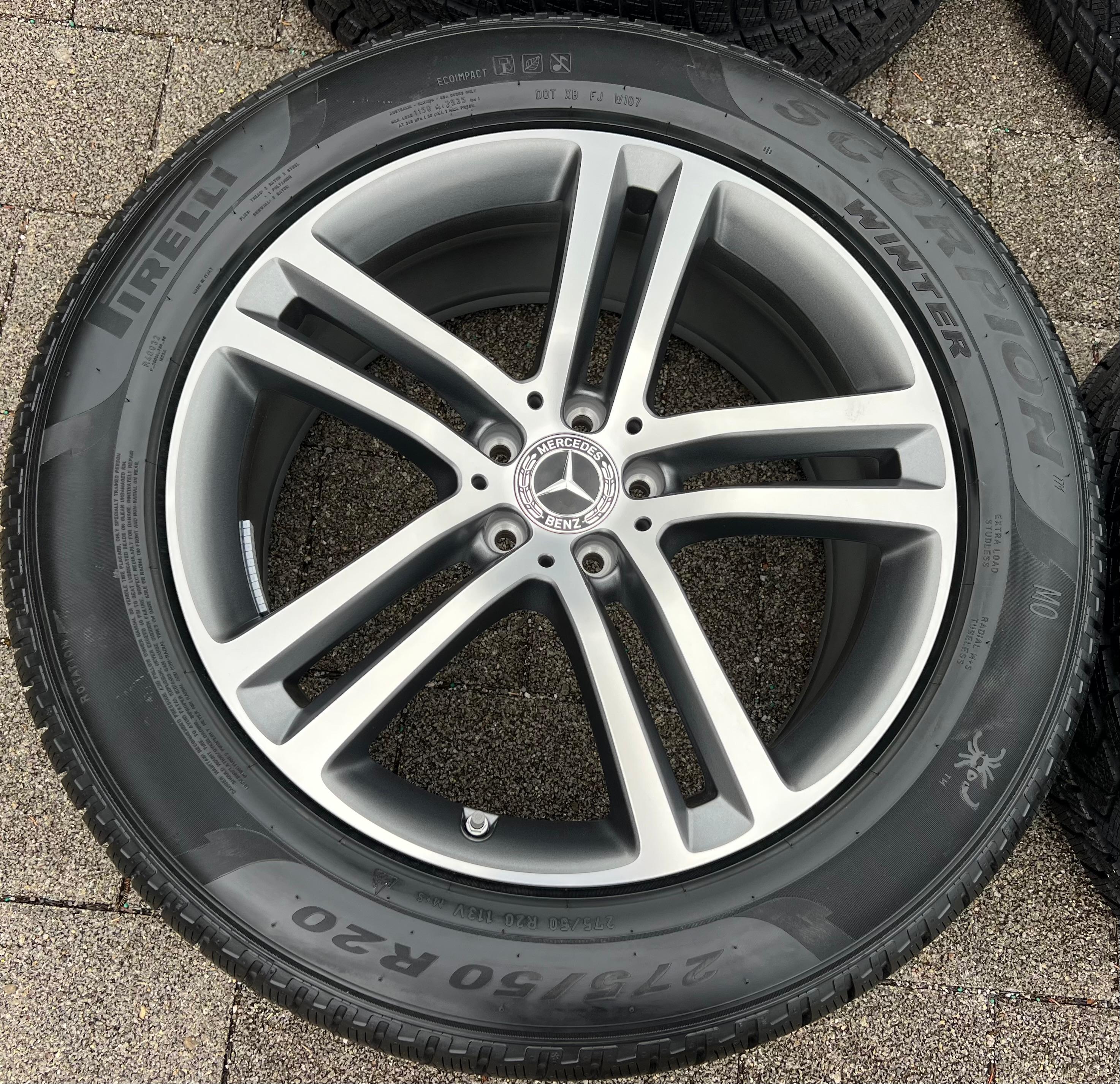 4 RUEDAS DE ALEACIÓN ORIGINALES DE 20" PARA INVIERNO MERCEDES GLE C167 V167 275/50R20 113 CON TPMS NUEVAS