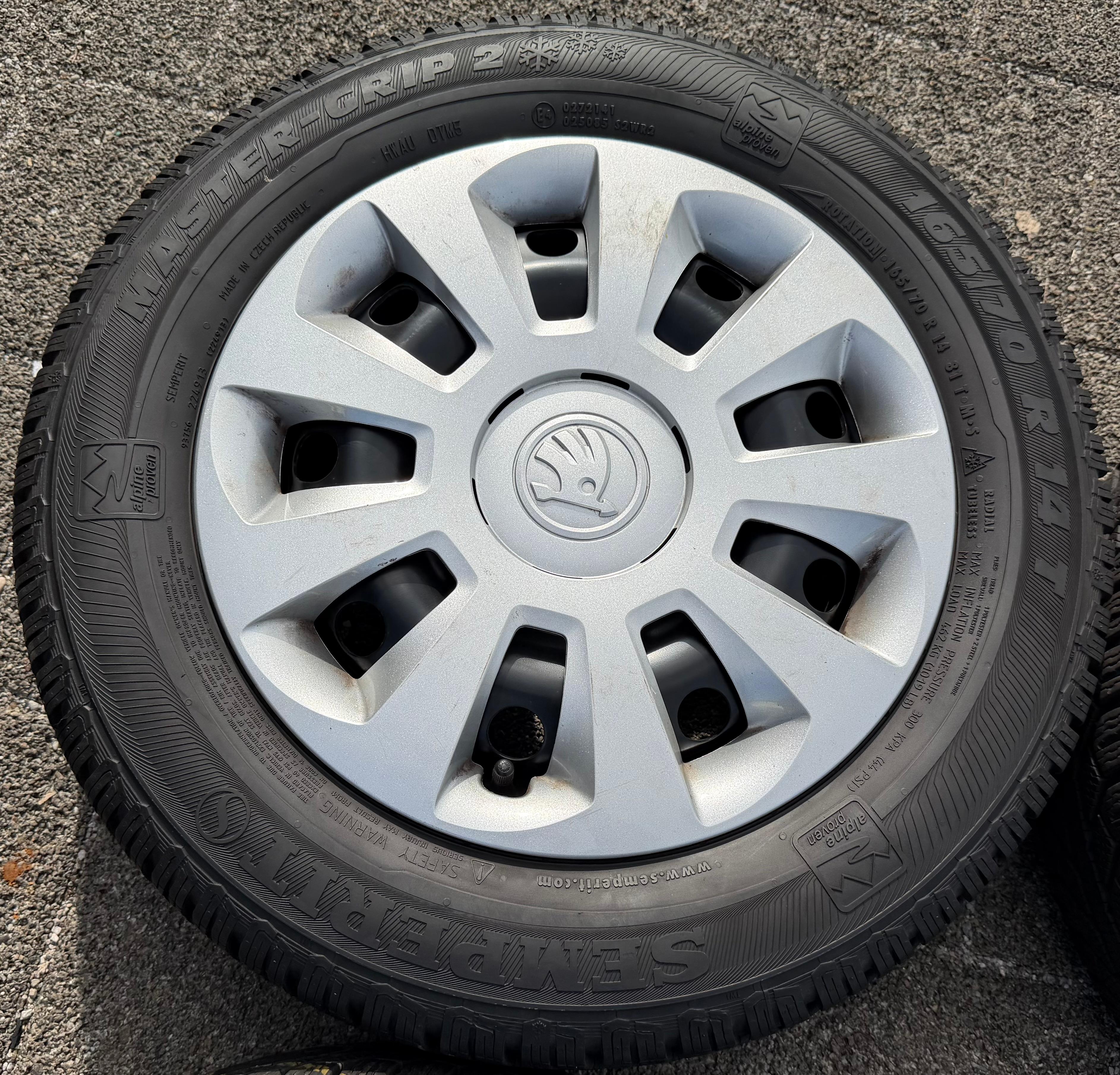 4 Winterräder VW UP UP! SEAT MII Skoda Citigo 165/70R14 81T Semperit 1S0601027