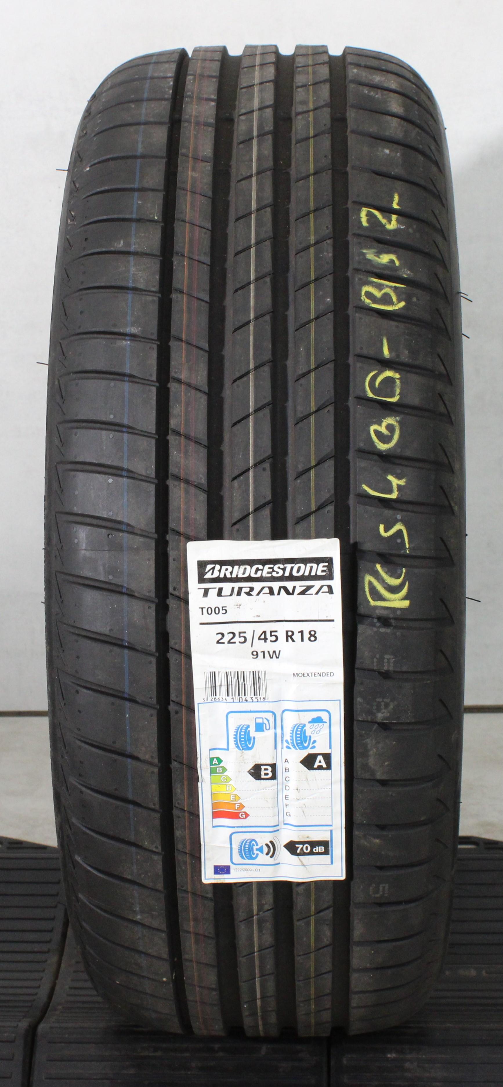 1 neumático de verano 225/45R18 91W Bridgestone Turanza T005 MOE Runflat, NUEVO, 2018