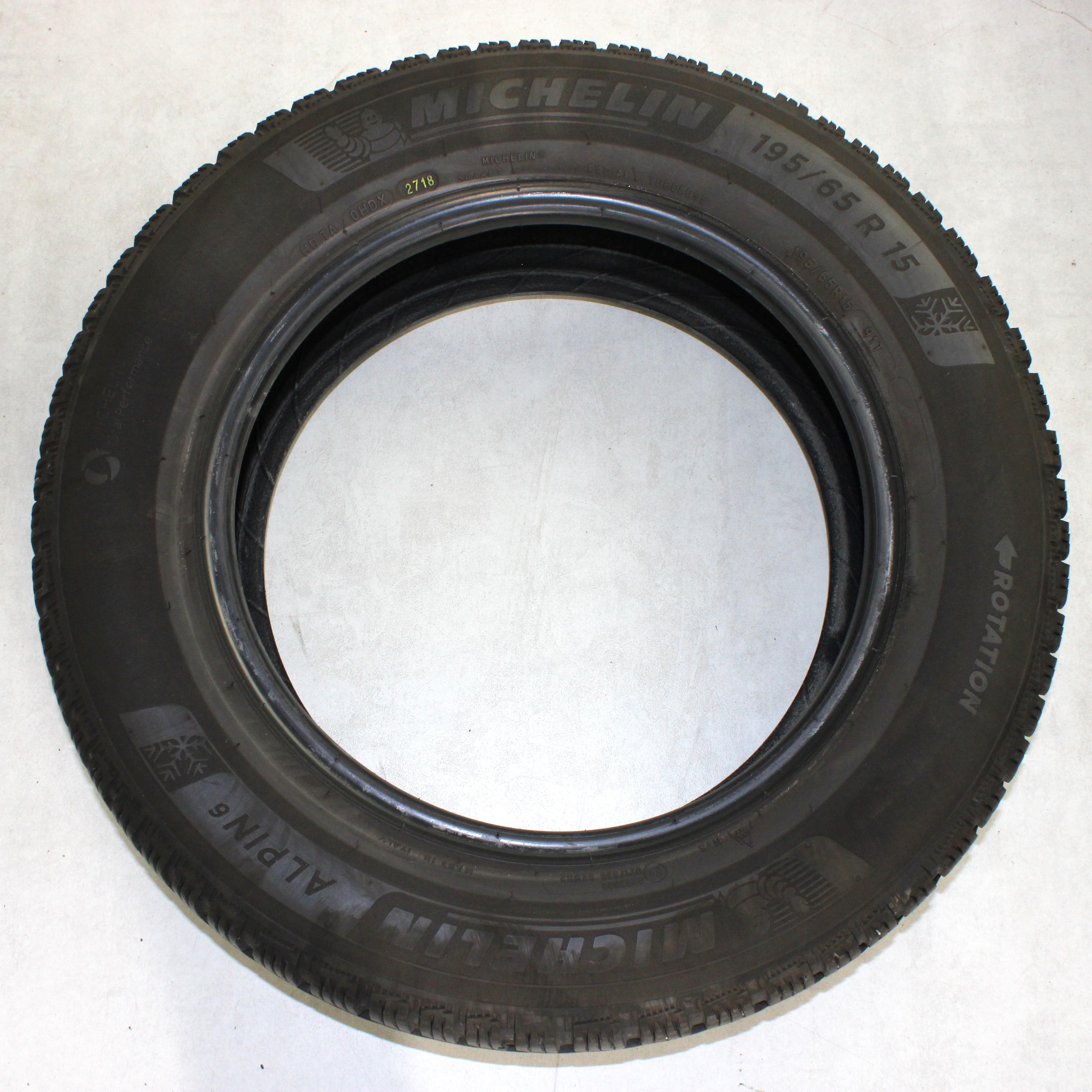 2 x 195/65R15 91T Pneus hiver Michelin Alpin 6 6-6,5mm 2018
