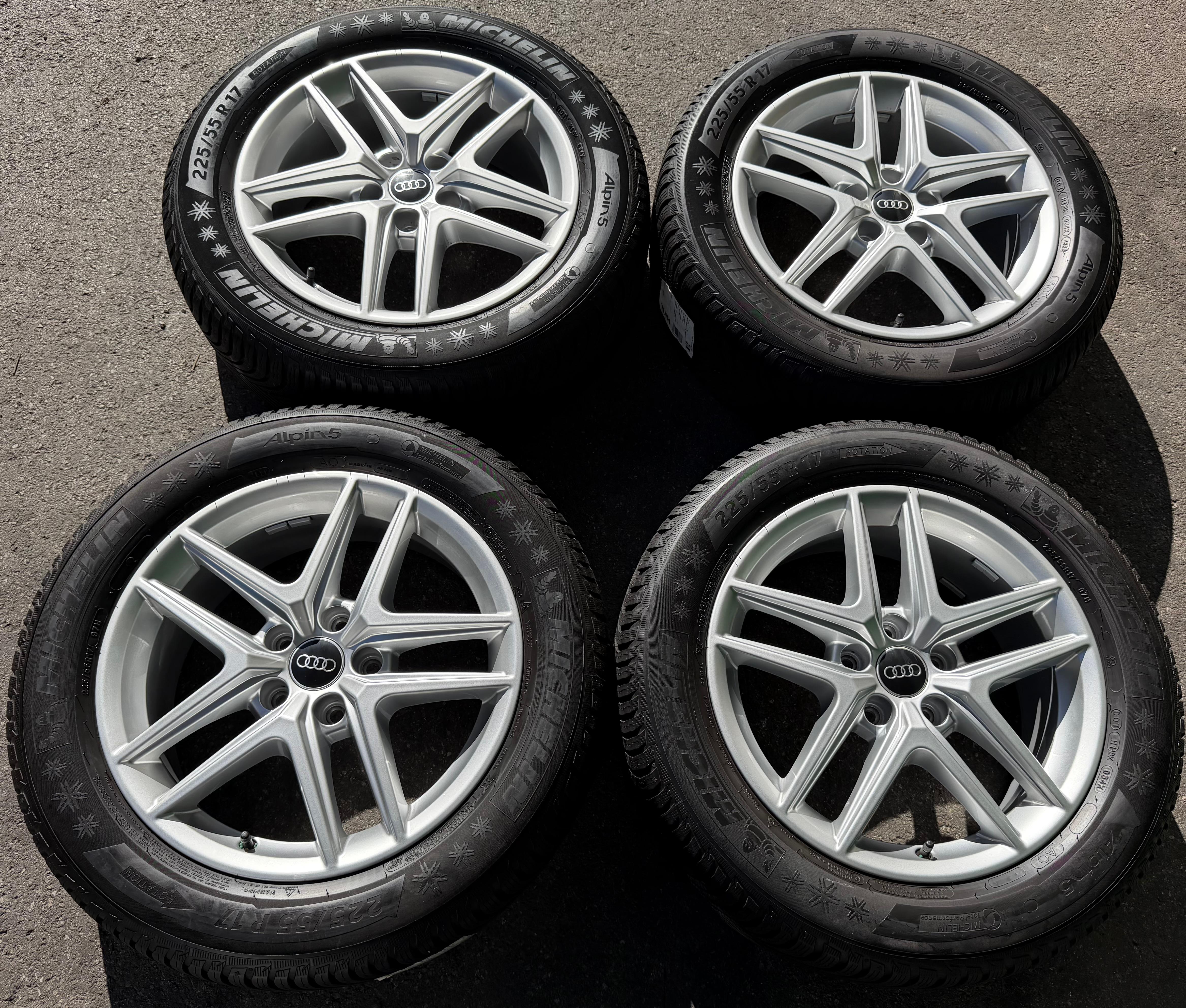 4 ruedas de invierno de aleación originales de 17" para AUDI A4 ALLROAD 8W B9 225/55R17 97H 8W9601025D
