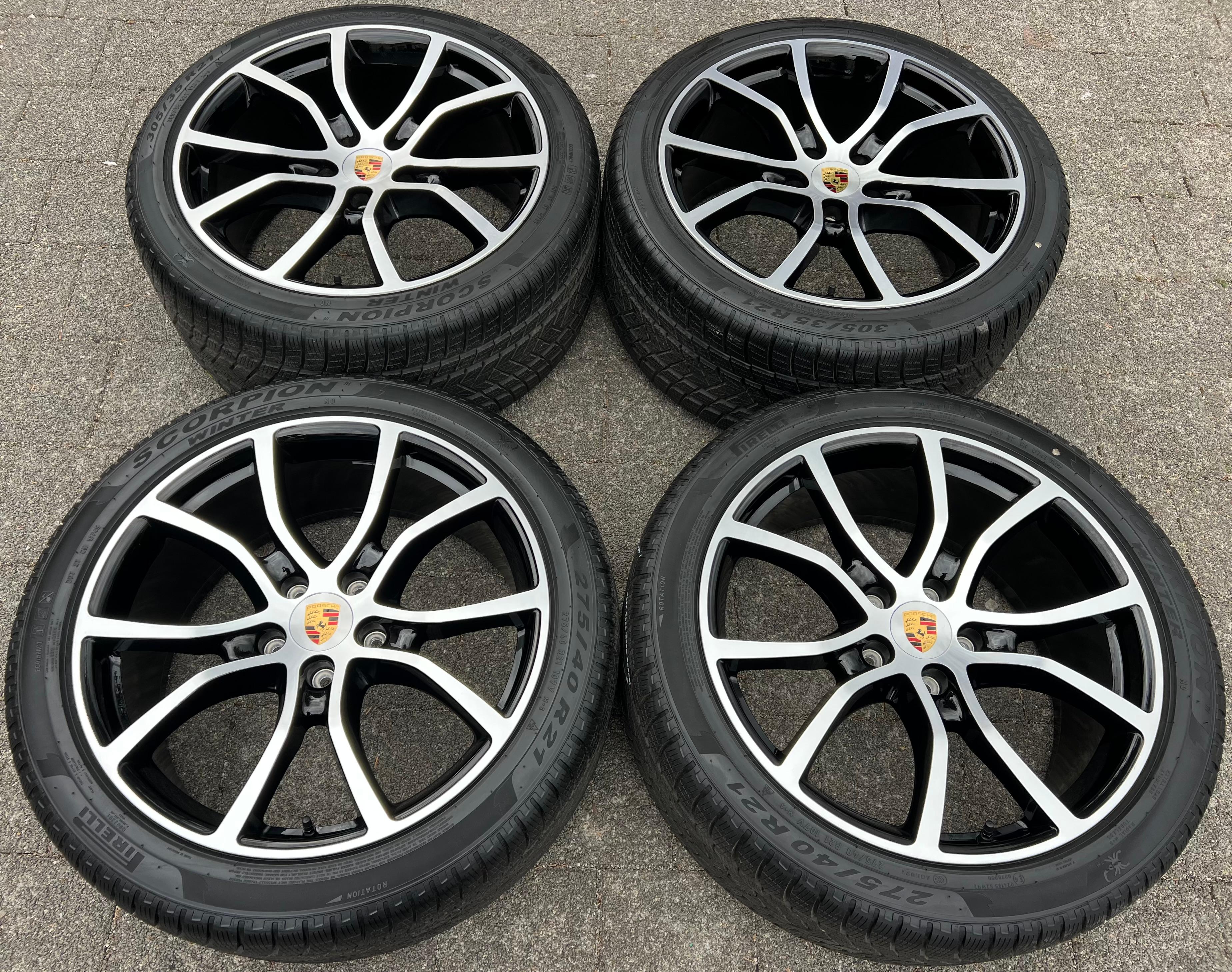 4 ORIGINAL 21" ALU WINTERRÄDER PORSCHE CAYENNE COUPE E3 9Y PIRELLI 2022 TOP