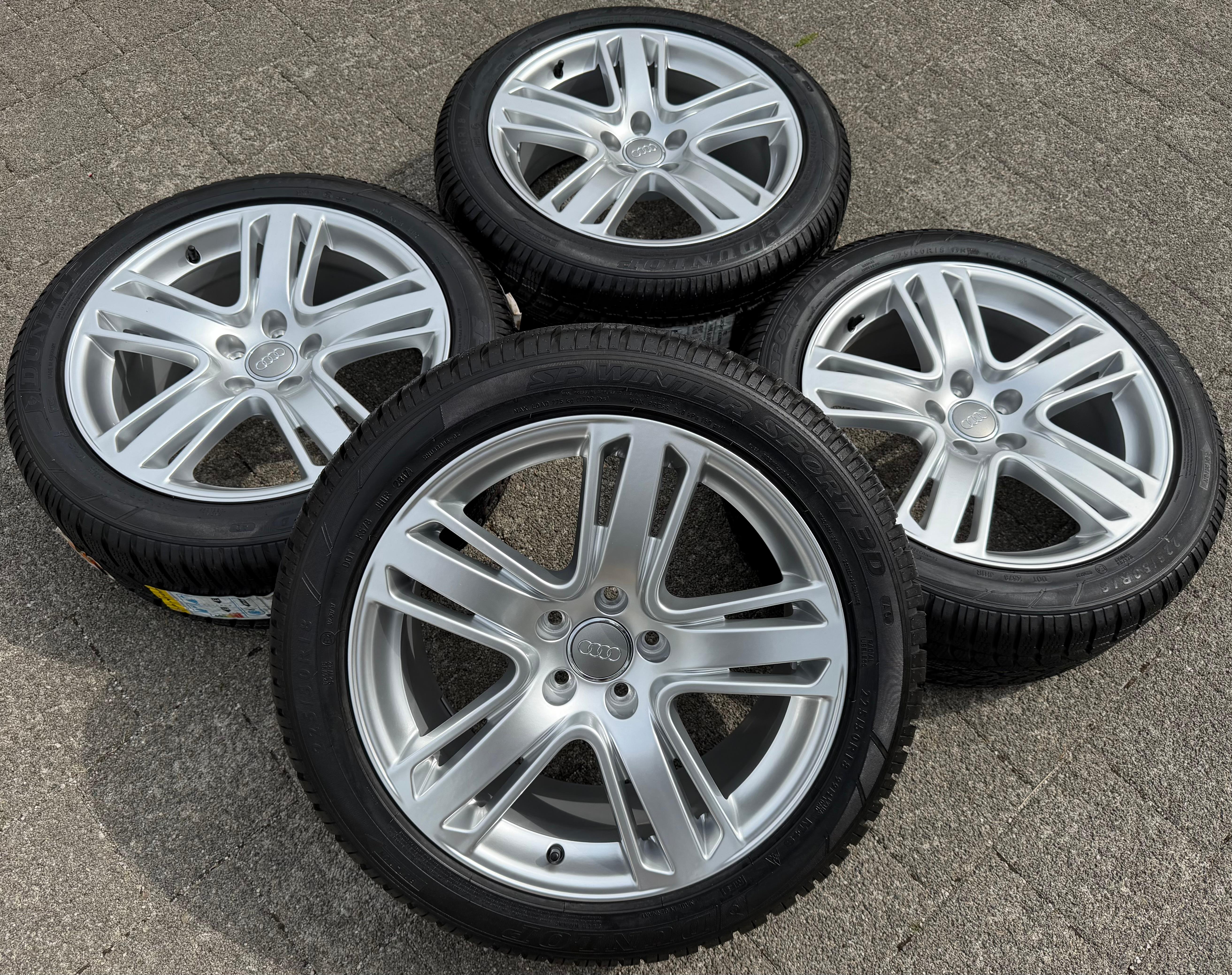 4 llantas de aluminio originales de invierno de 18" para Audi Q3 8U0601025N 225/50R18 99H