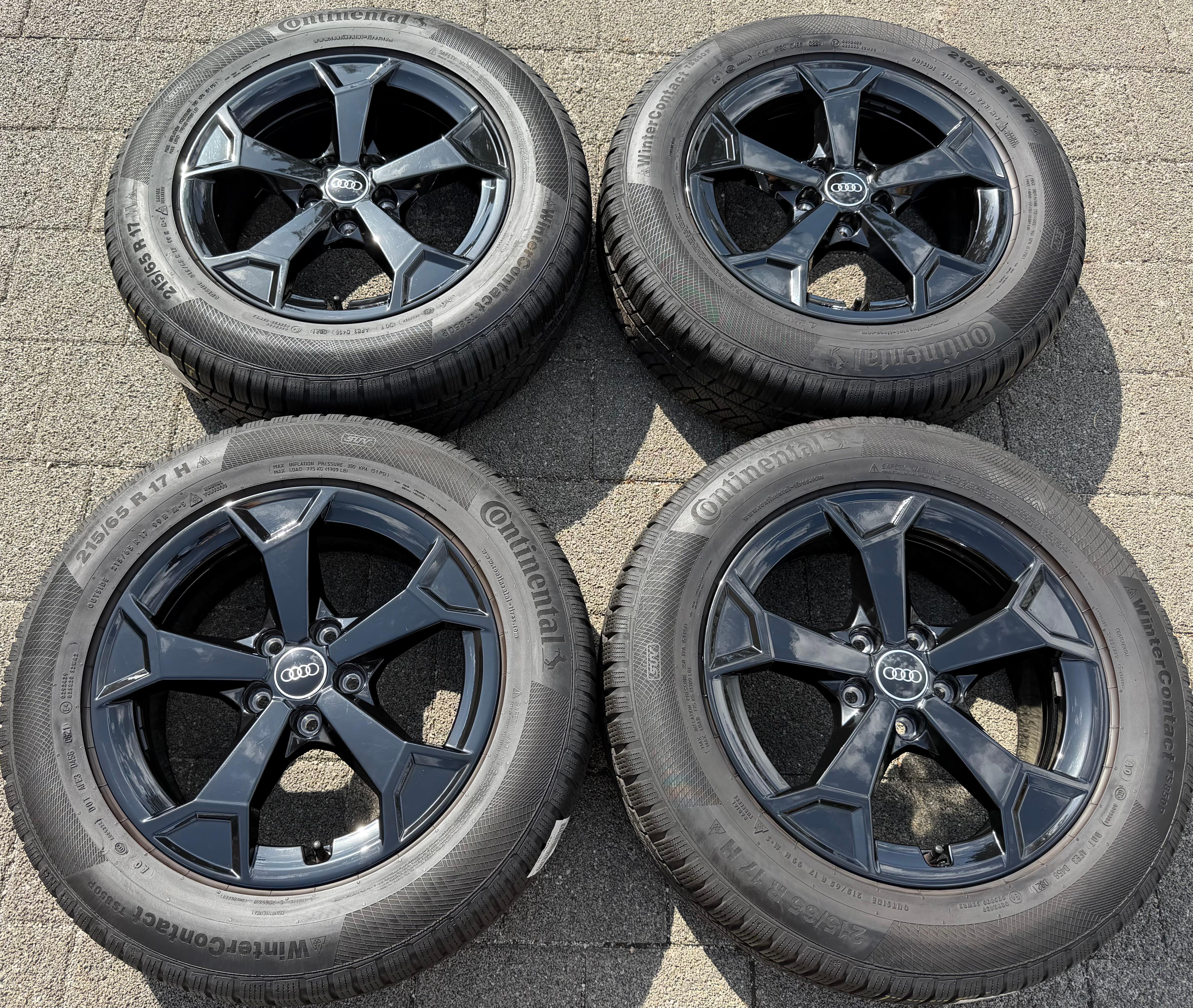 4 Original 17" Alu Sommerräder Audi Q3 F3 F3N 215/65R17 103H 83A601025AL Schwarz