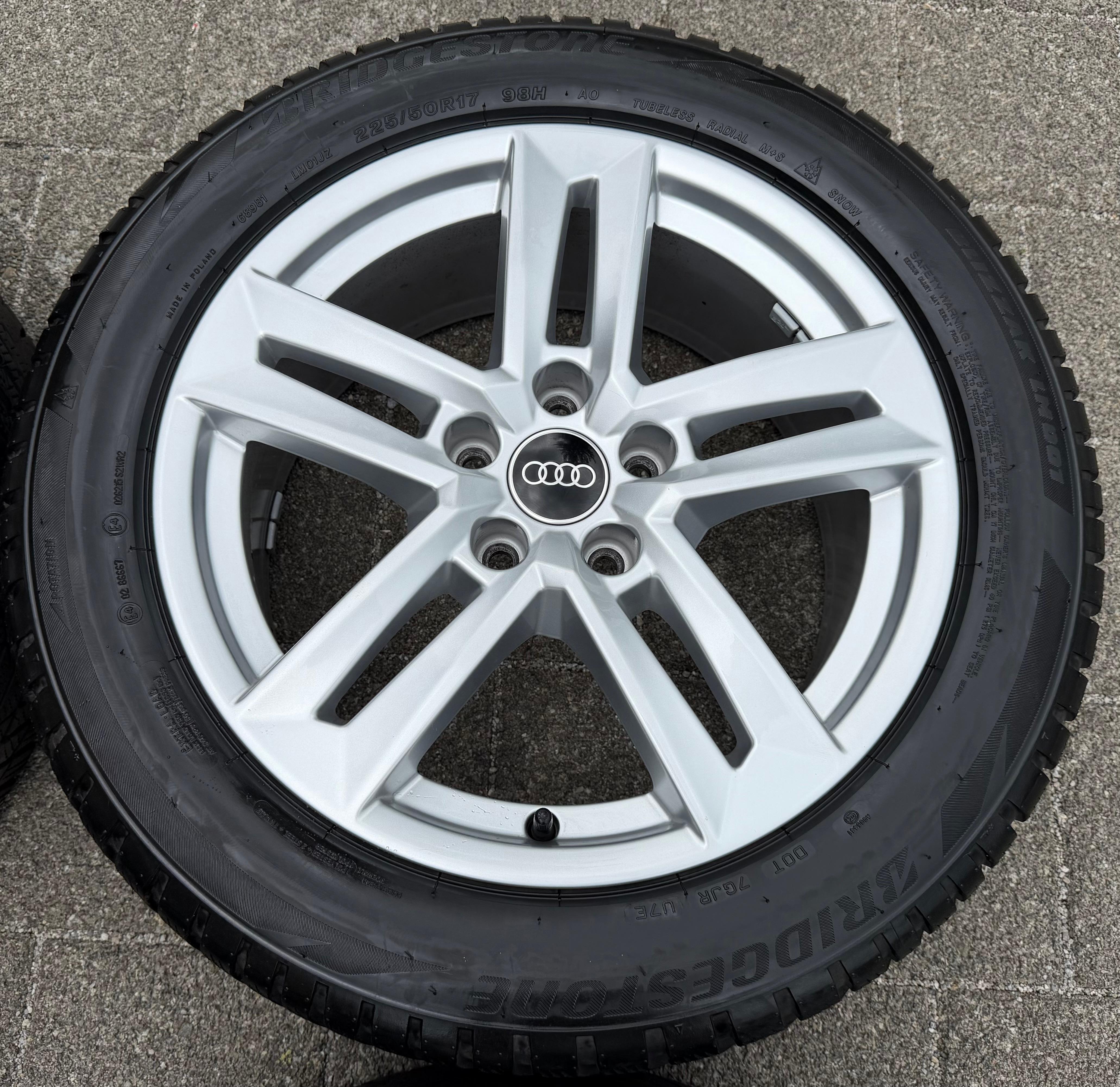 4 originele 17" aluminium wintervelgen voor Audi A4 B9 8W 8W0601025P 225/50R17 98H Bridgestone