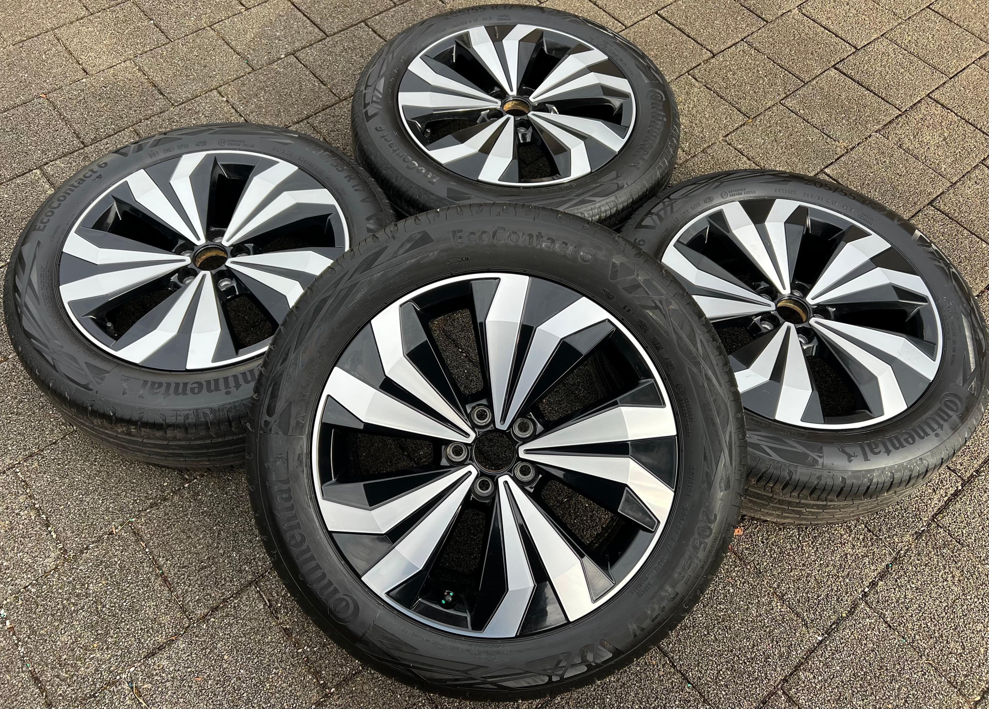 4 ORIGINAL 17" ALU SOMMERRÄDER VW T-CROSS 2GM601025M CHESTERFIELD FREIHAUS
