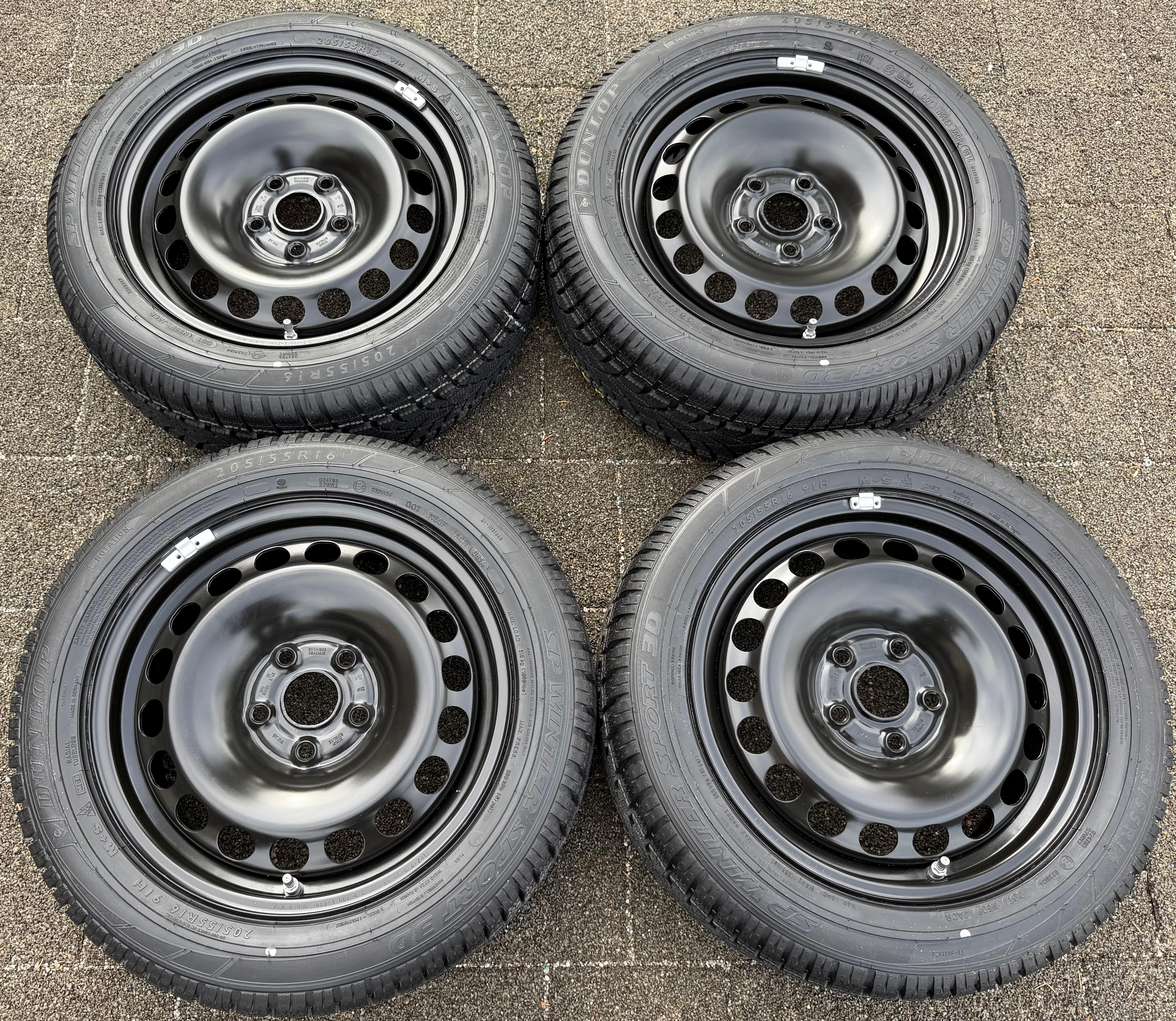 4 Winterräder VW Passat 3C Eos 1F Scirocco 13 205/55R16 91H 3C0601027BE Dunlop