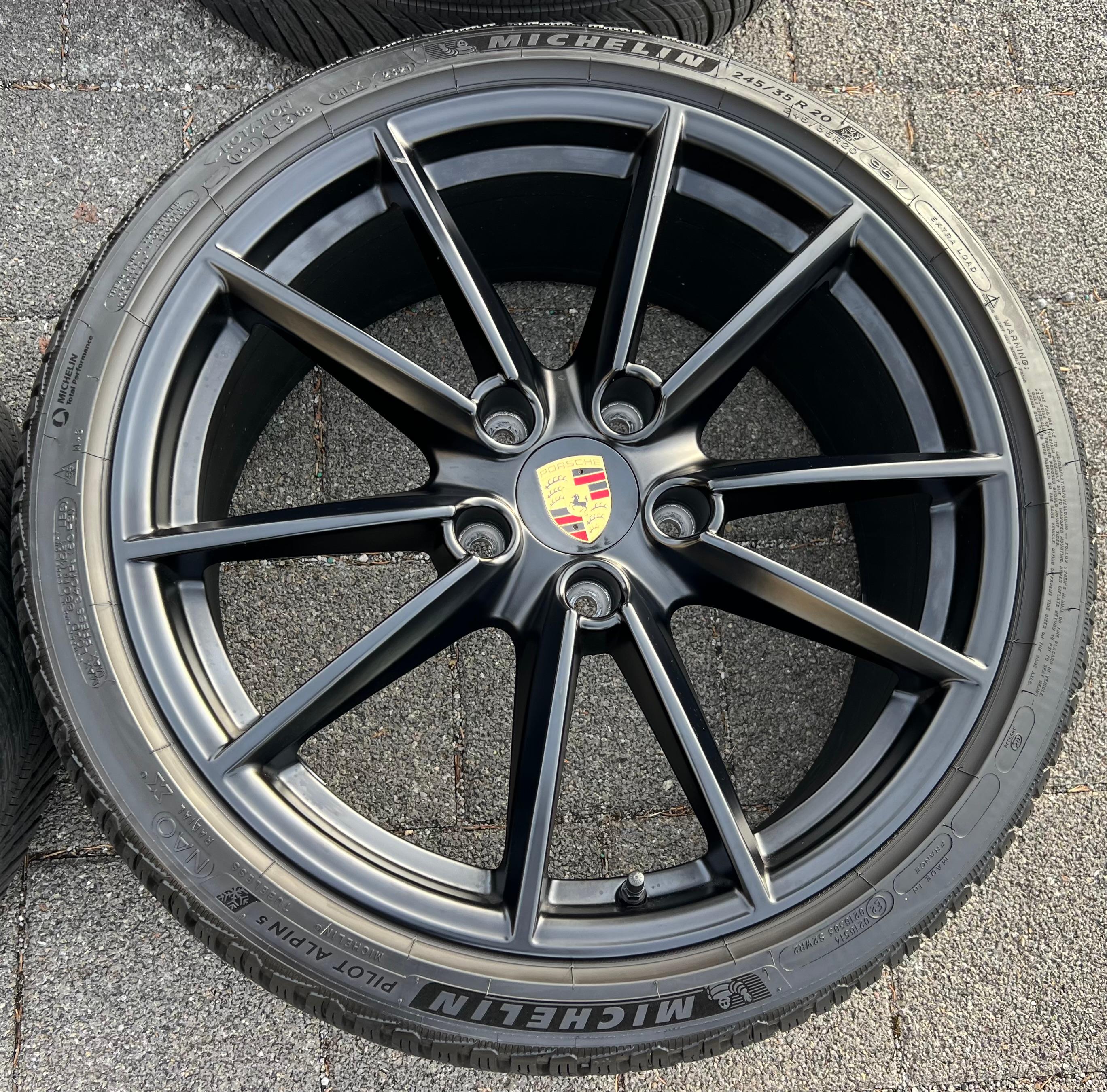 4 ORIGINAL 20" 21" ALU WINTERRÄDER PORSCHE 911 992 992601025C 992601025D SCHWARZ RDKS