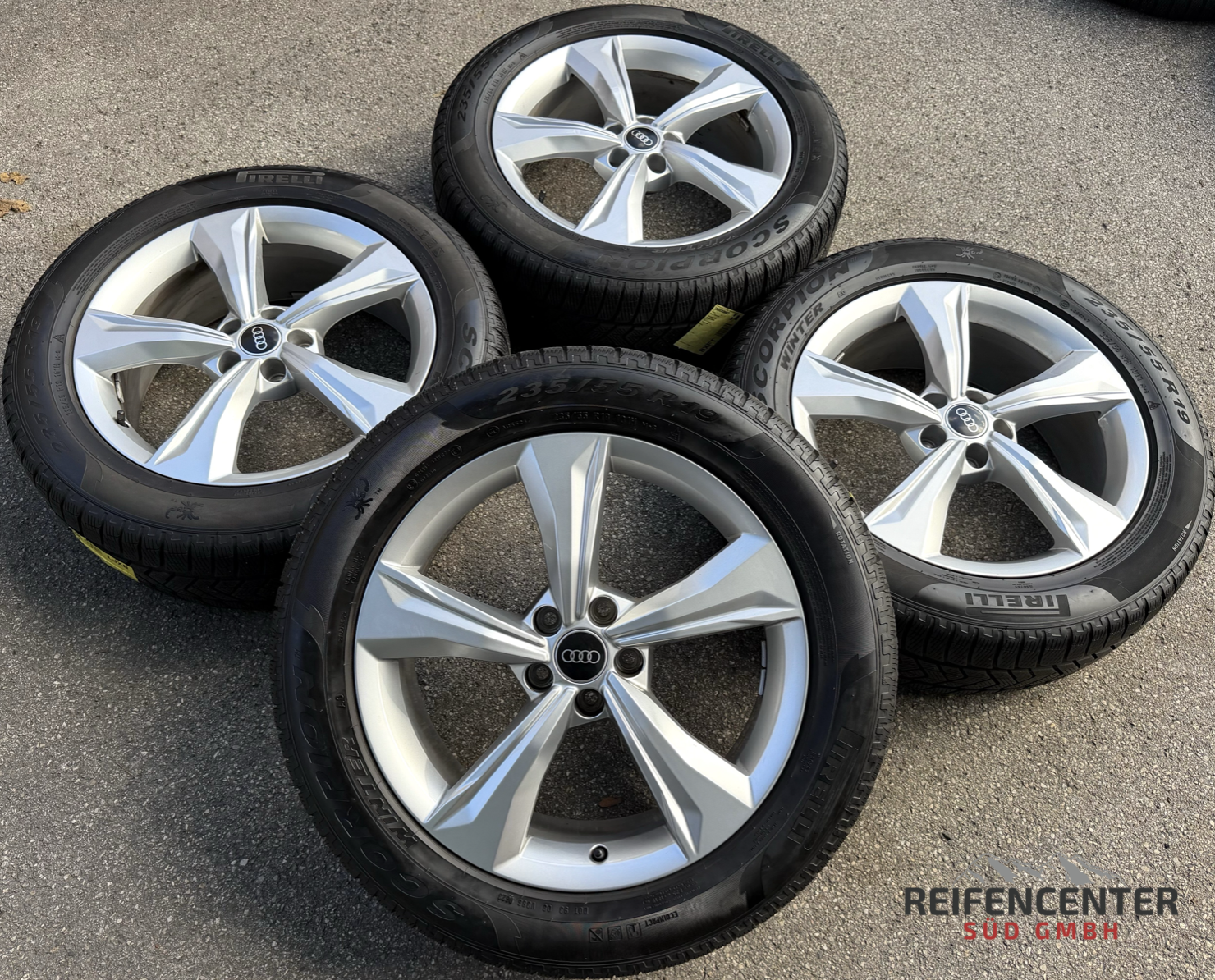 4 ruedas de invierno de aluminio originales de 19" para Audi Q5 SQ5 FY 80A601025K 235/55R19 101H Pirelli 2023