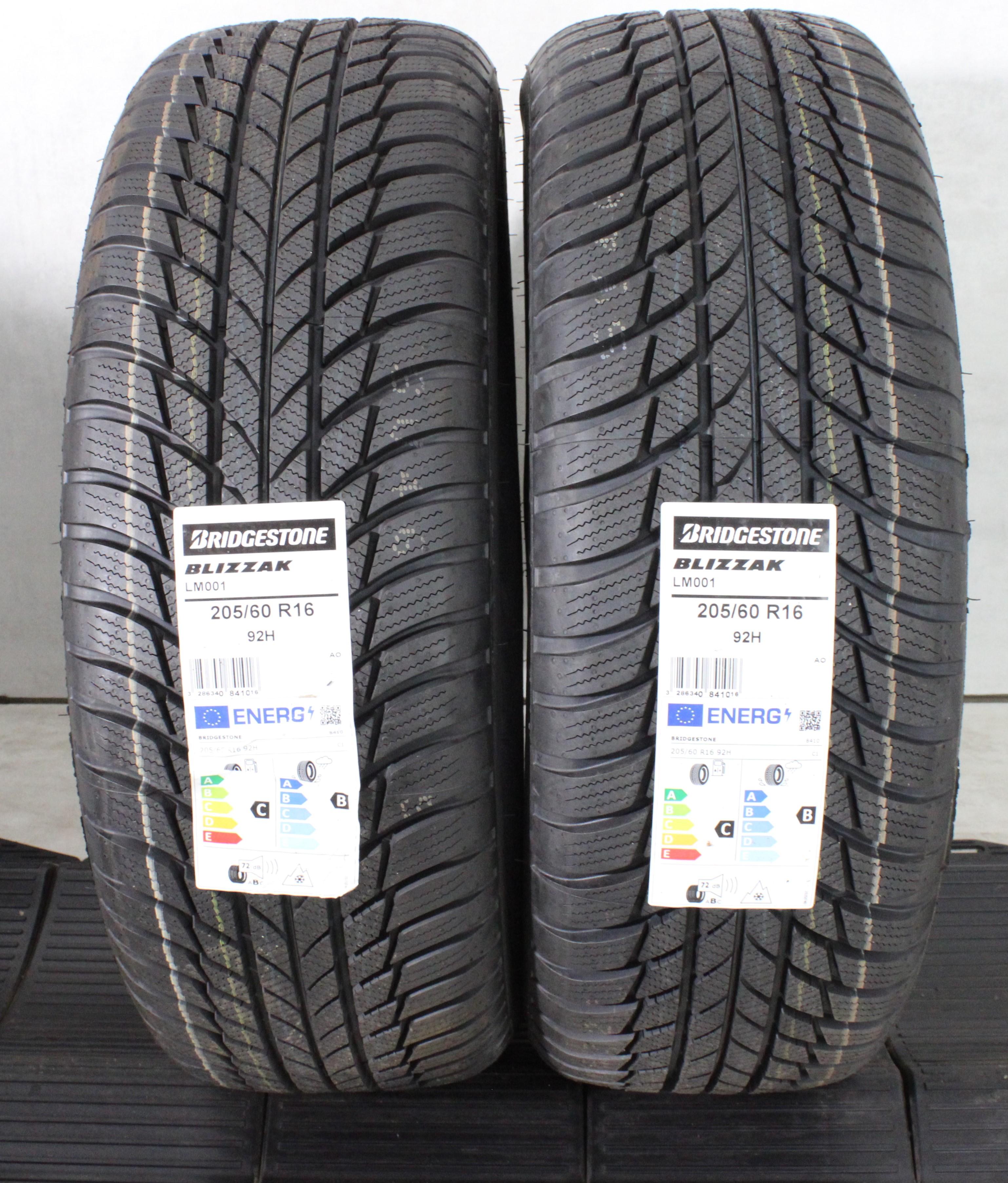 2 x 205/60R16 92H Winterreifen Bridgestone Blizzak LM001 AO 2024 NEU