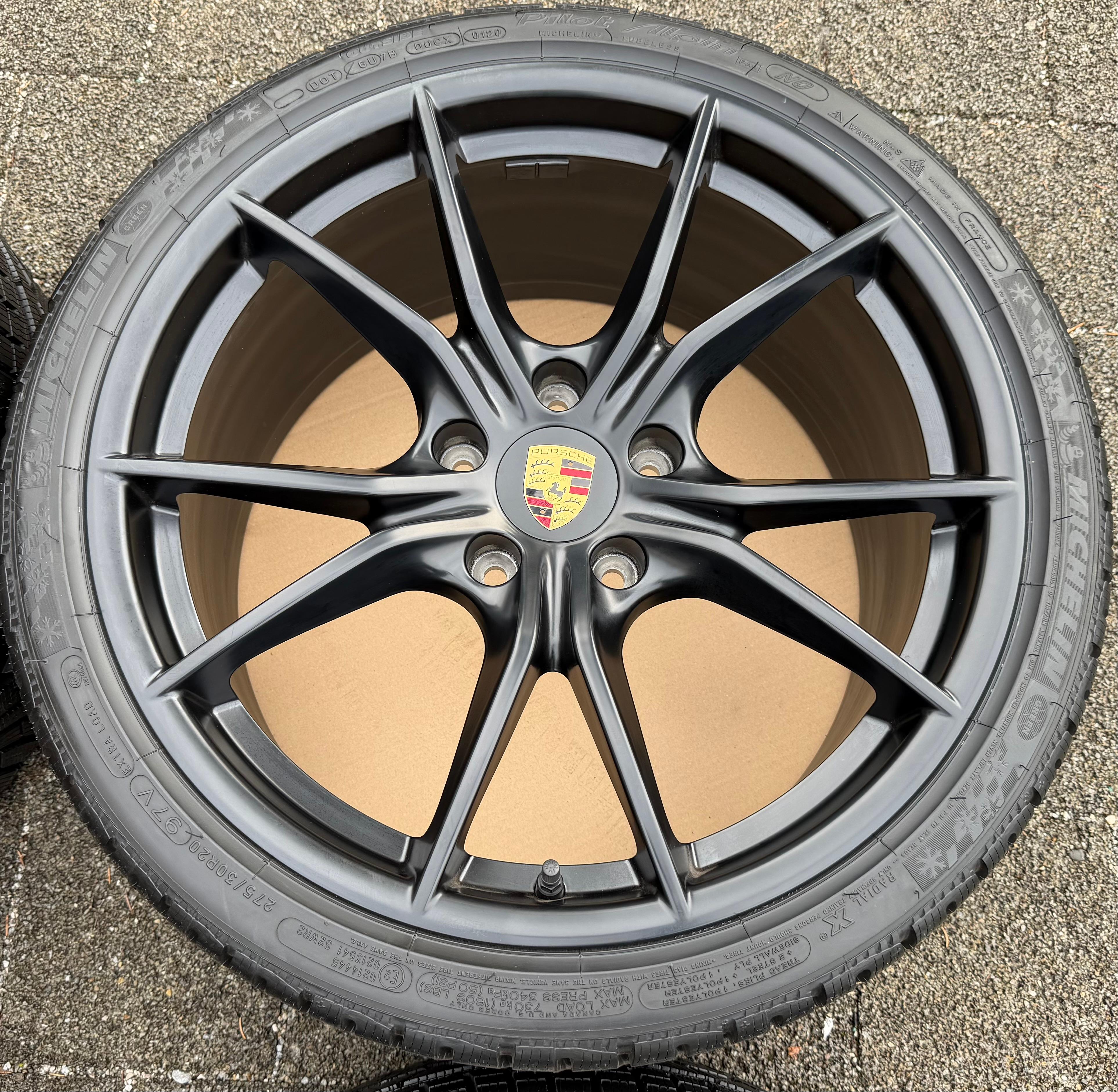 4 Original 20" Alu Winterräder Porsche Boxster Cayman 918 982 GTS Schwarz RDKS