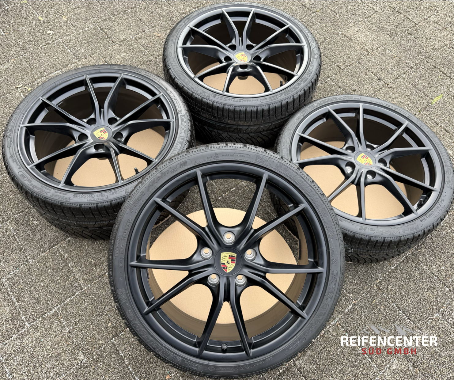 4 roues hiver complètes en alliage d’origine 20" Porsche Boxster Cayman 918 982 GTS noires avec capteurs RDKS
