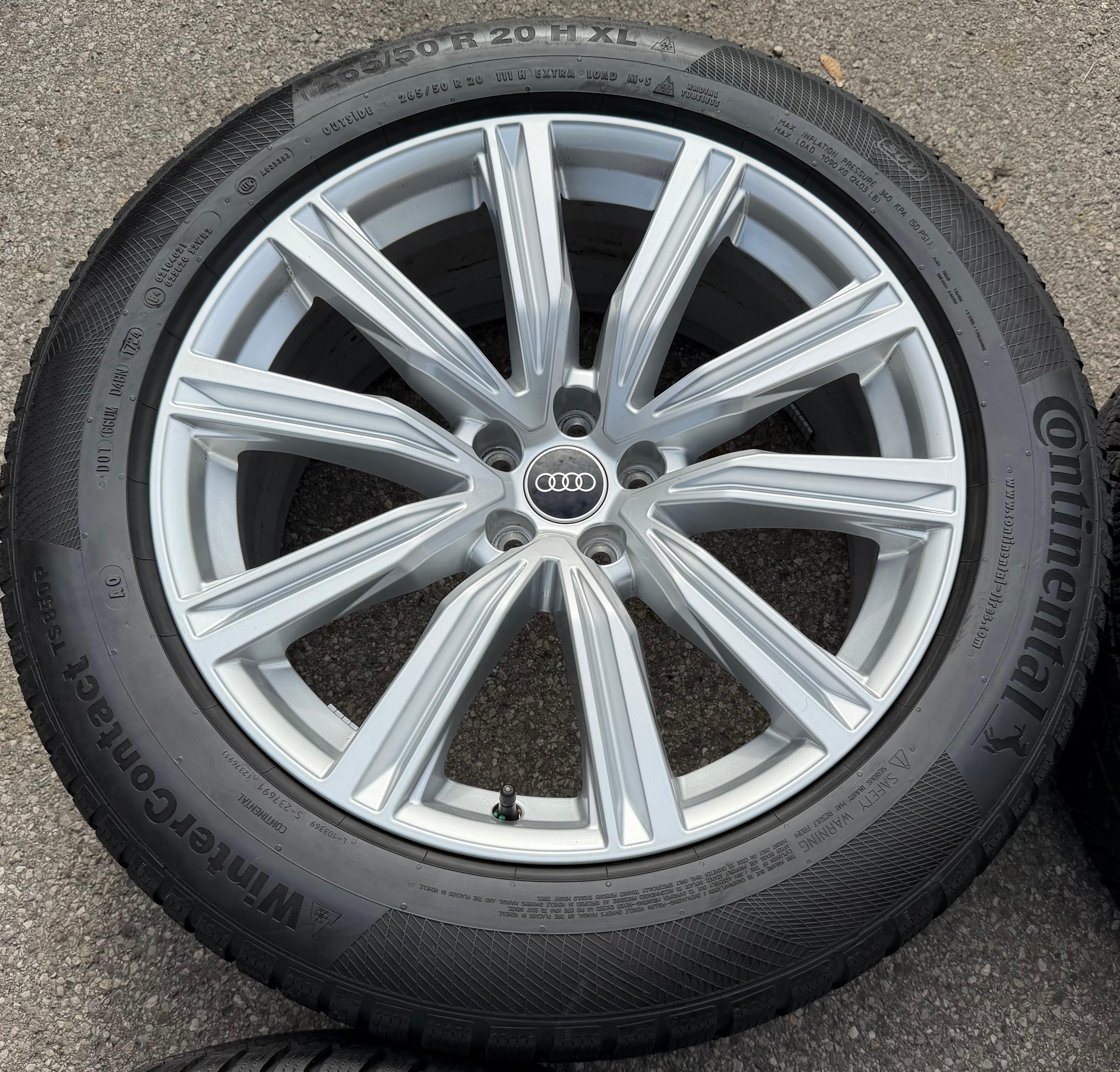 4 ruedas de invierno de aleación originales de 20" para Audi Q8 SQ8 4M8601025DK 265/50R20 111H Continental 2024