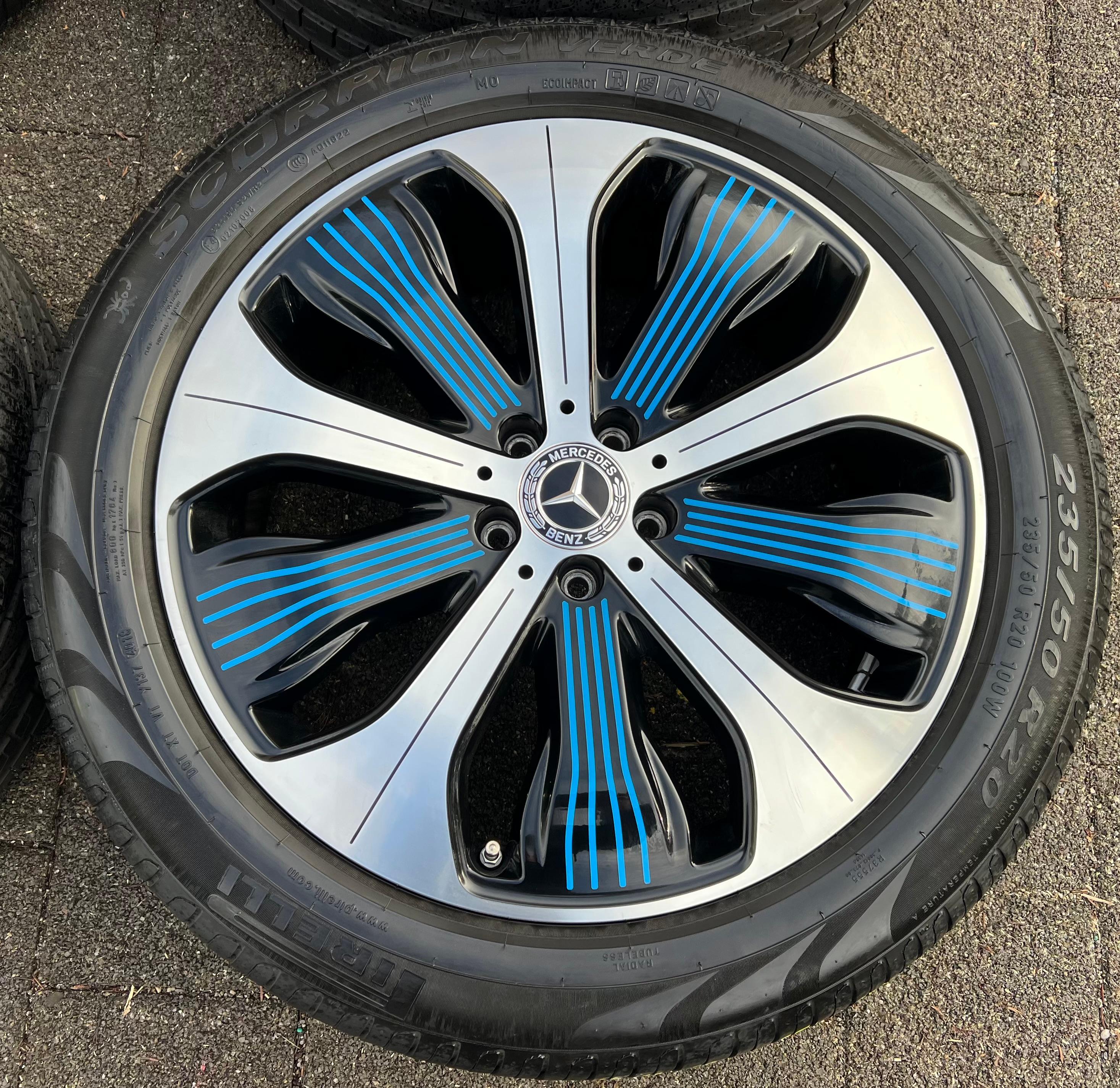 4 ROUES D'ÉTÉ ORIGINALES 20" EN ALUMINIUM MERCEDES BENZ EQC N293 A2934010300 A2934010500 FRANCO DOMICILE