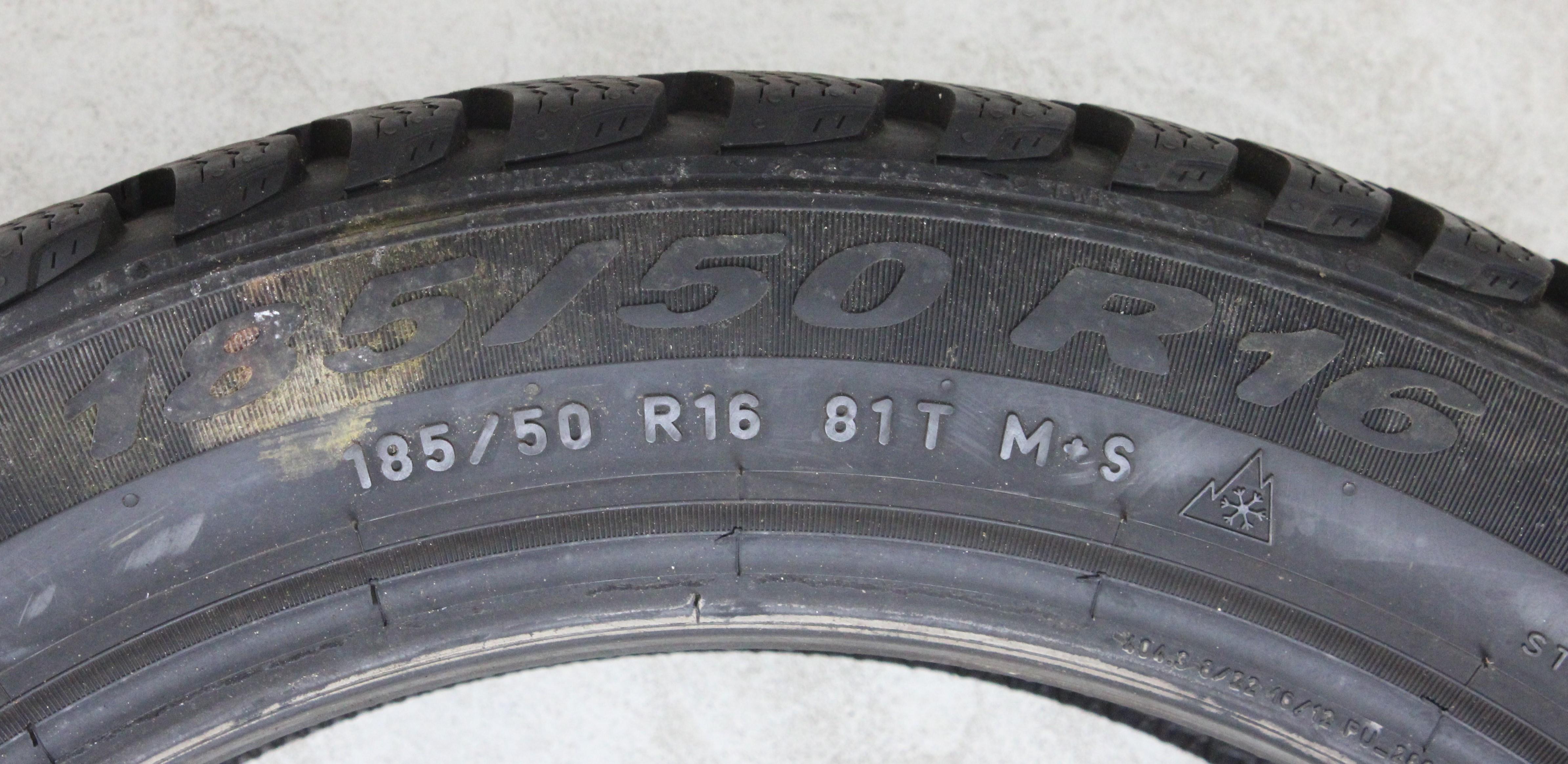 4 x 185/50R16 81T Winterreifen Pirelli Winter Cinturato 7,5-8mm 2016