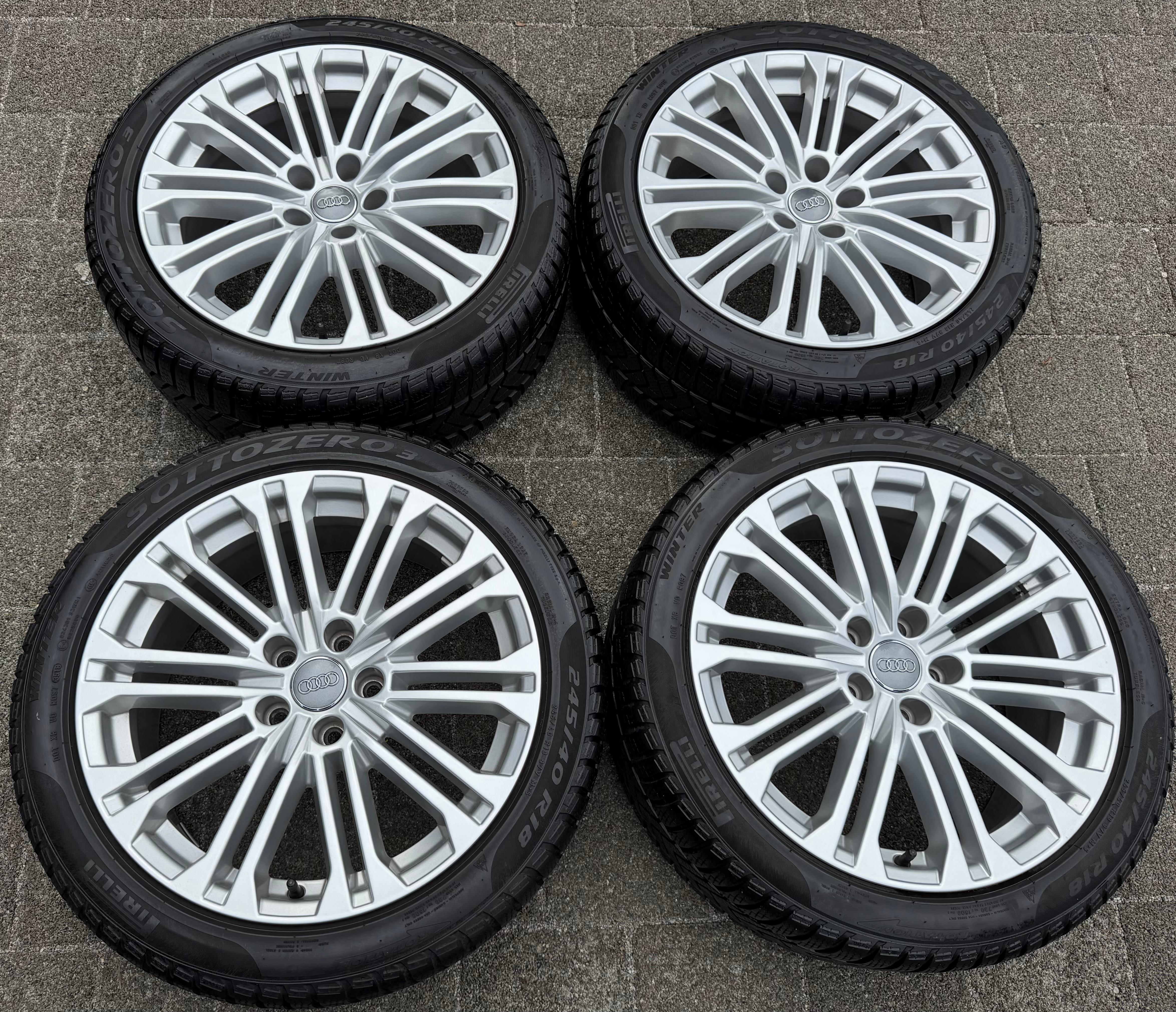 4 Original 18" Alu Winterräder Audi A5 8W F5 245/40R18 97V 8W0601025EE Pirelli