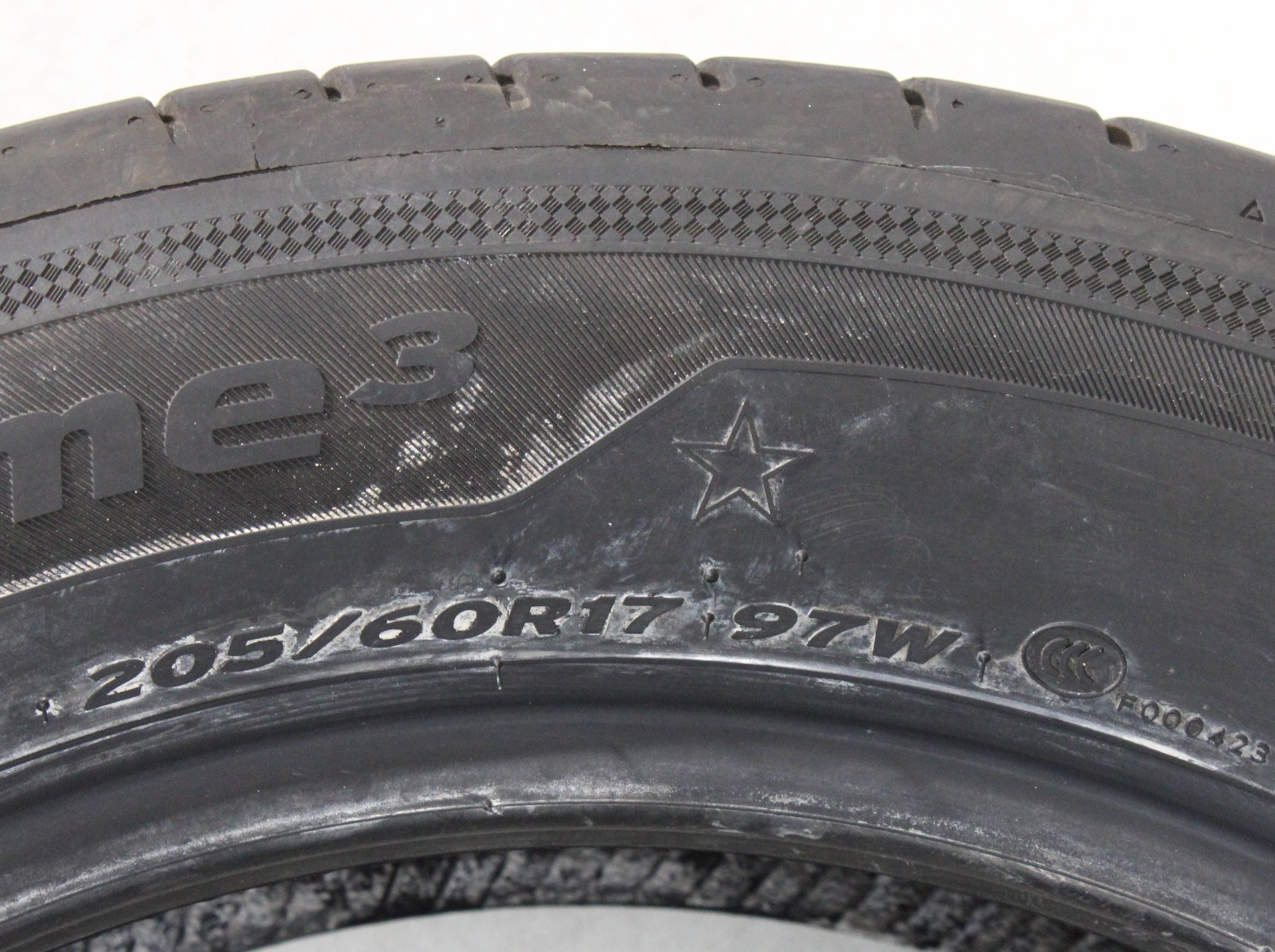 1 neumático de verano Hankook Ventus Prime 3, 205/60R17 97W, 5,5-6 mm, 2024 *