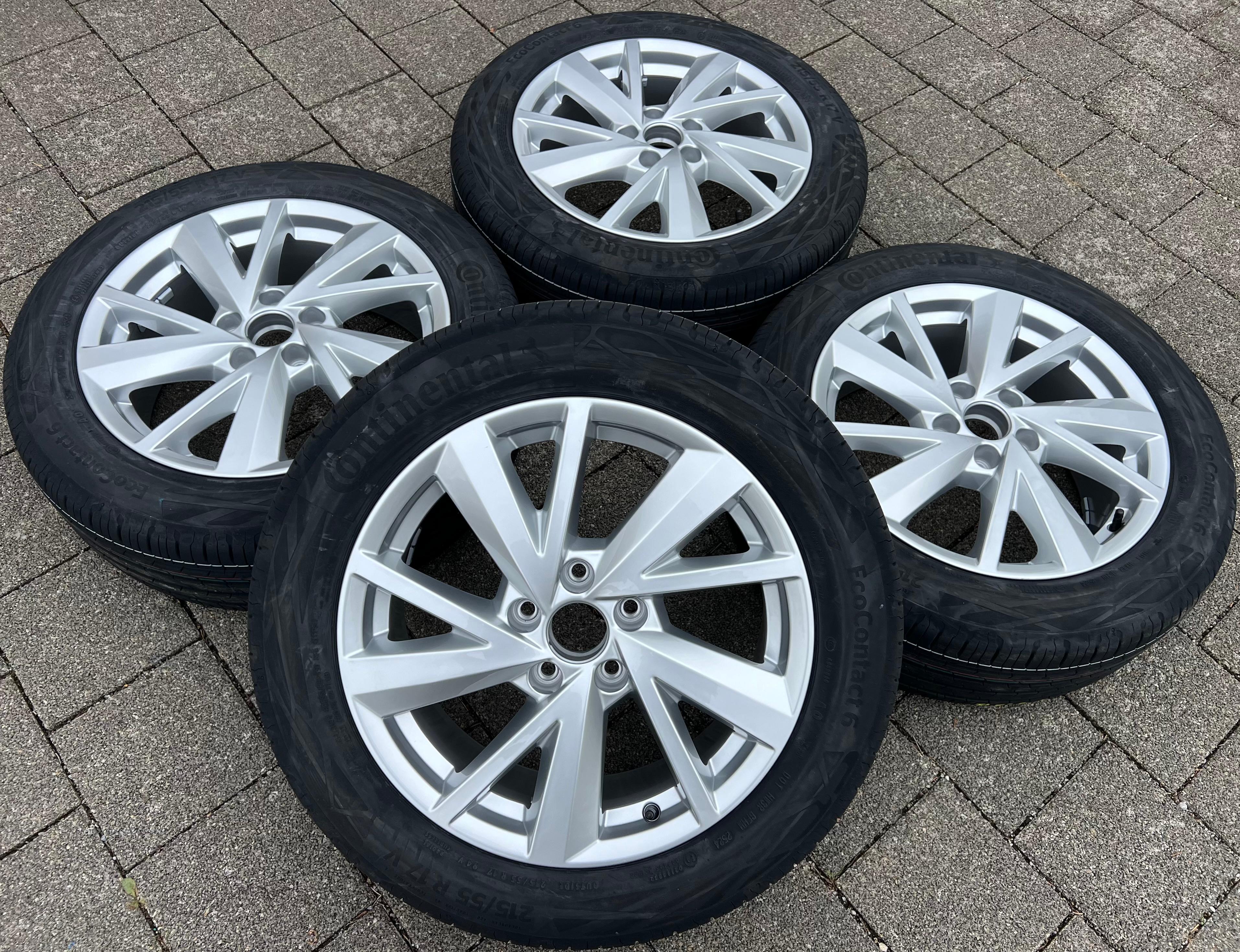 4 CERCHI ESTIVI ORIGINALI DA 17" IN ALLUMINIO AUDI Q2 215/55R17 94V CONTINENTAL 2024 NUOVO CONSEGNA GRATUITA