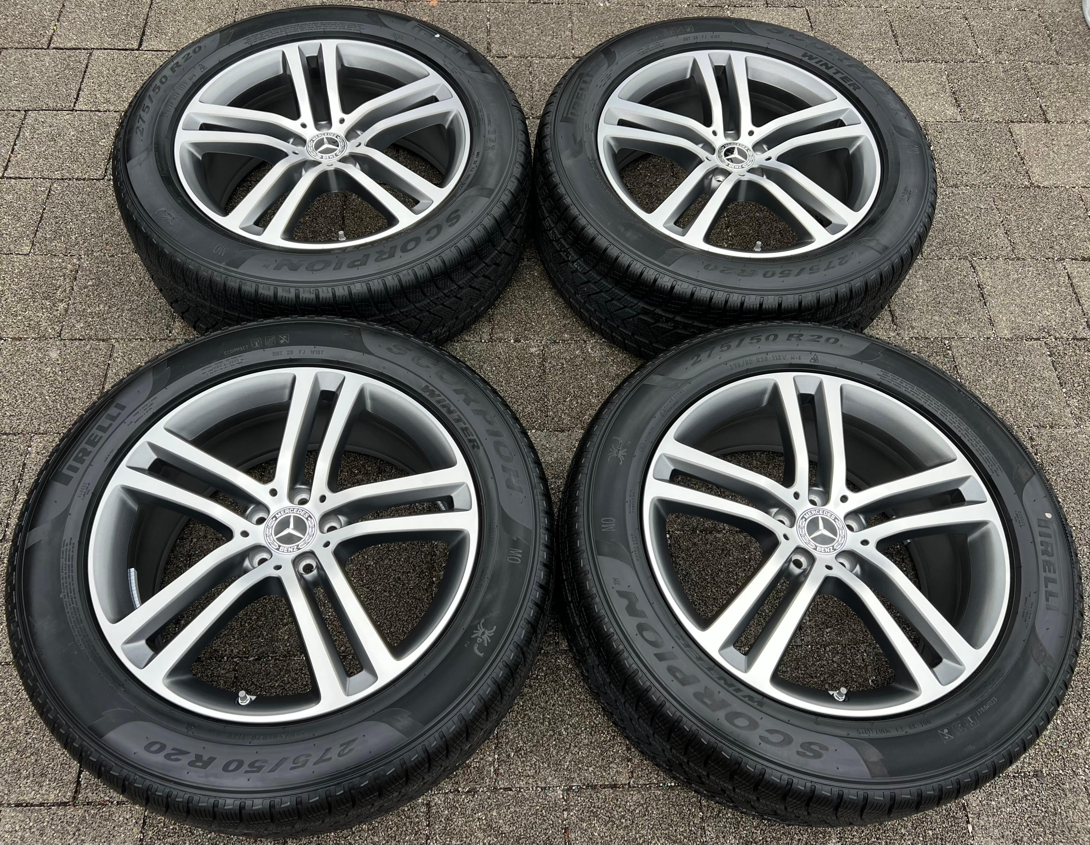 4 RUEDAS DE ALEACIÓN ORIGINALES DE 20" PARA INVIERNO MERCEDES GLE C167 V167 275/50R20 113 CON TPMS NUEVAS