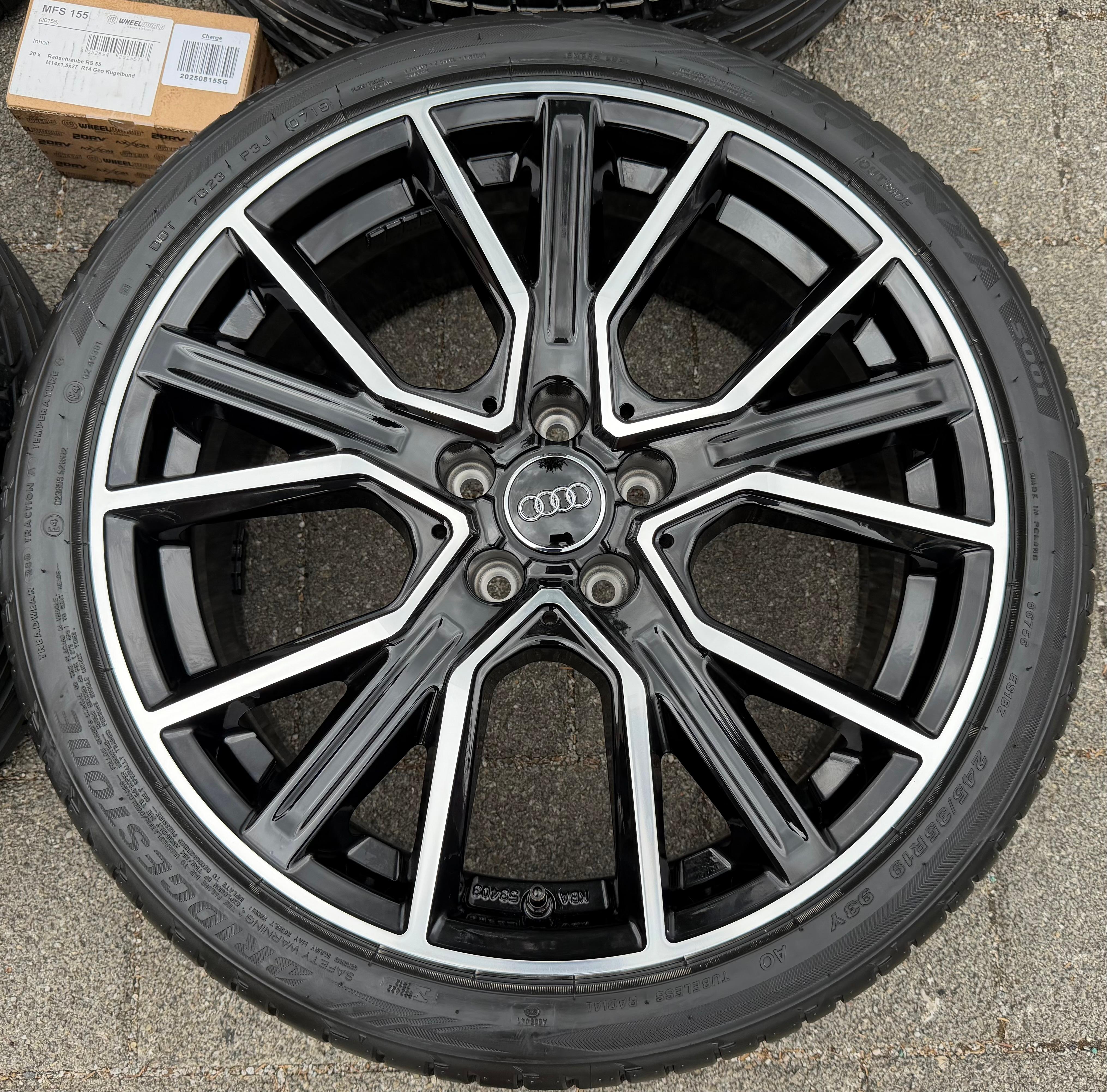 4 cerchi in lega da 19" per Audi A4, S4, 8K, B8, 8W, B9, 245/35R19 93Y Bridgestone