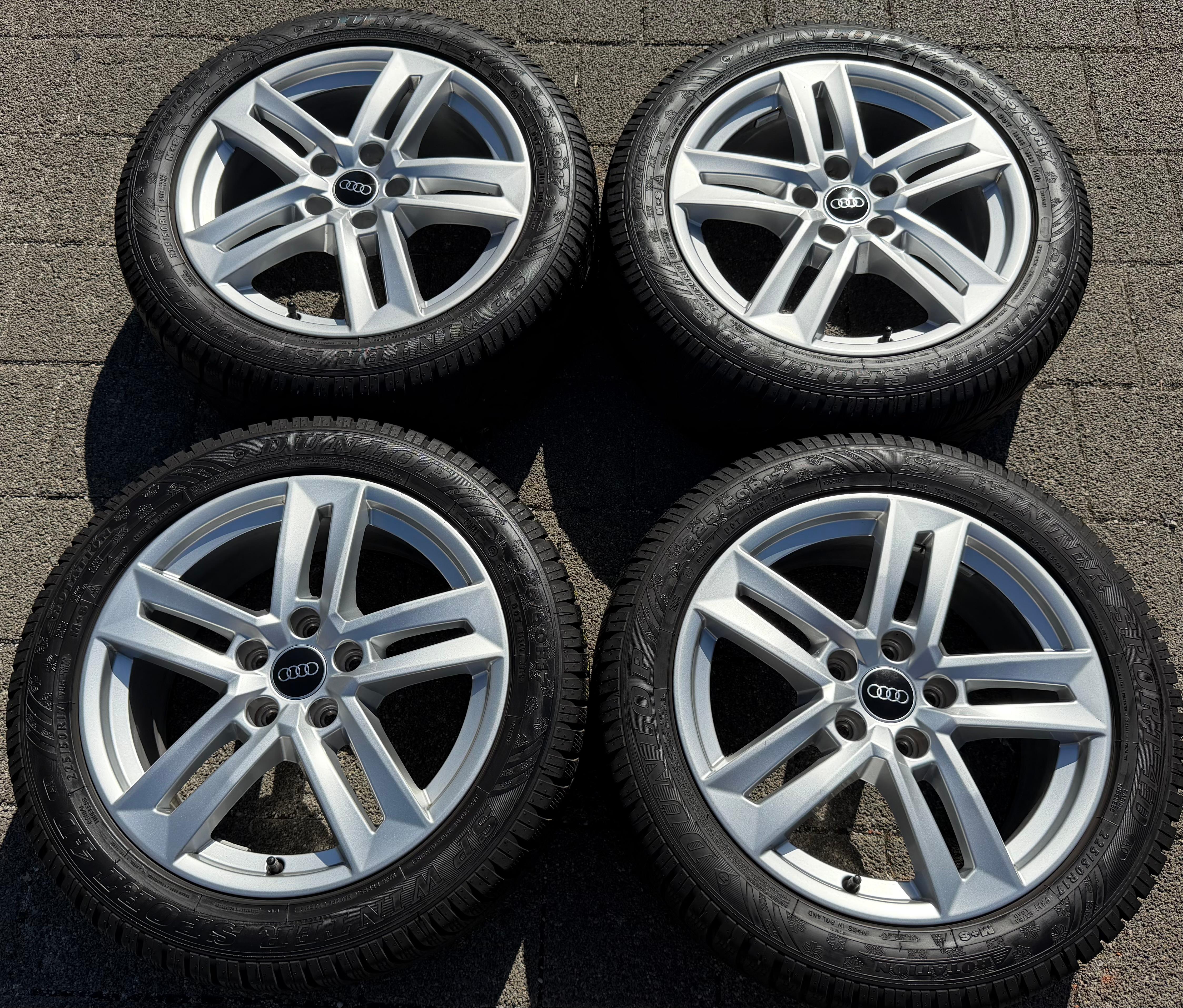 4 Original 17" Alu Winterräder Audi A4 B9 8W 8W0601025P 225/50R17 98H Dunlop 2022