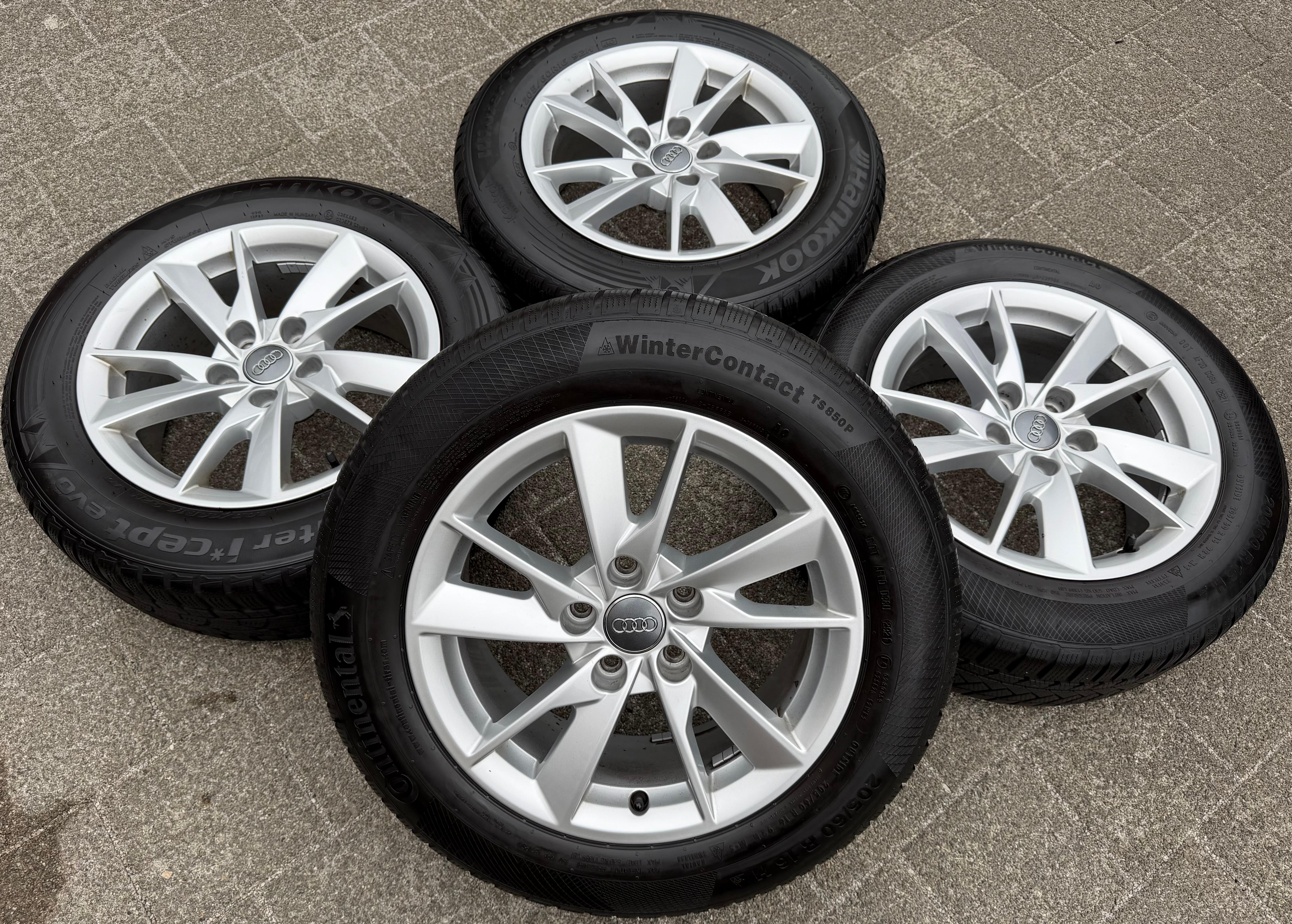 4 Original Alu Winterräder Audi A4 8W B9 8W0601025A 205/60R16 92H Winterreifen