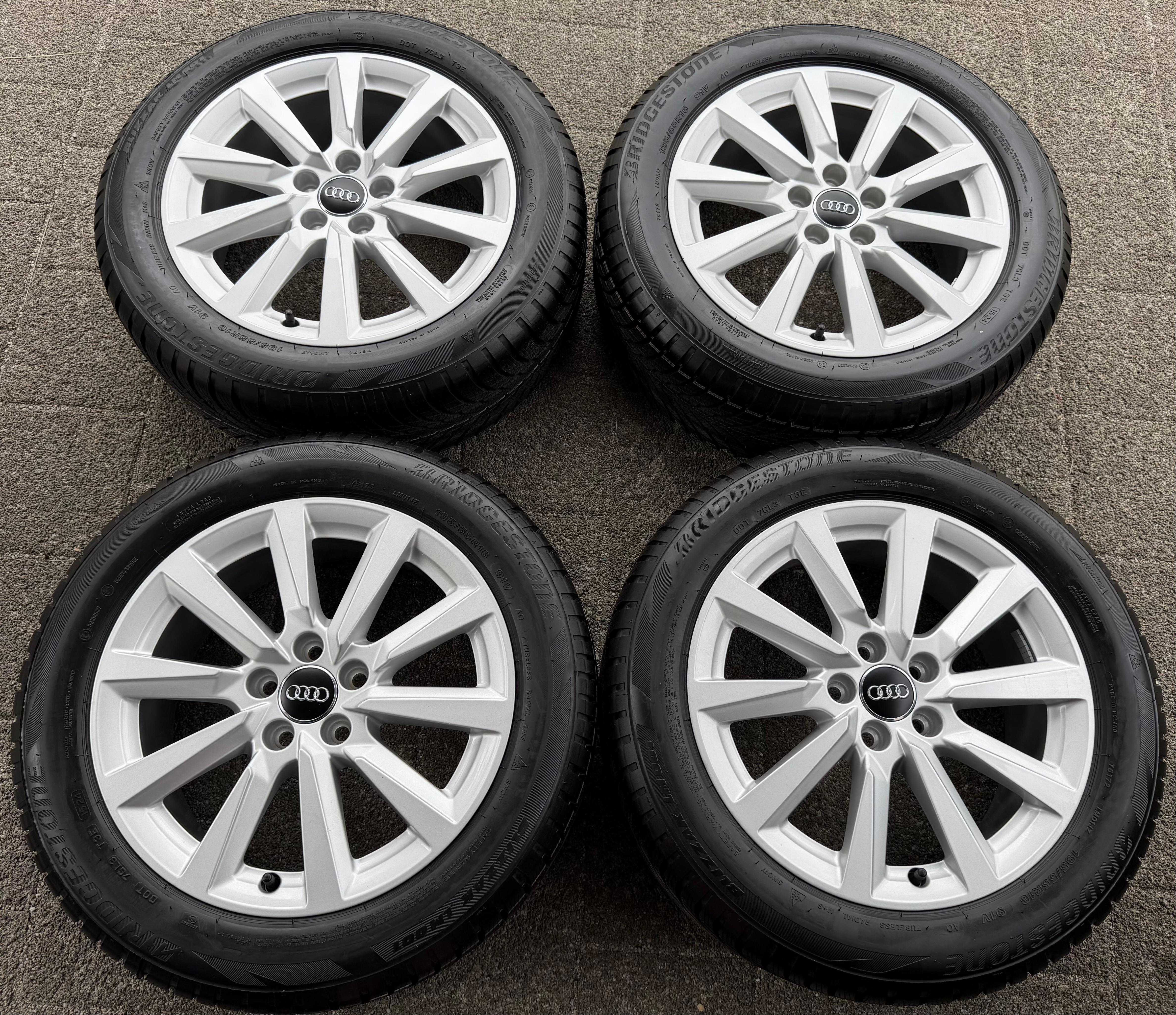 4 Original Alu Winterräder Audi A1 GB 82A601025C 195/55R16 91V Bridgestone NEU
