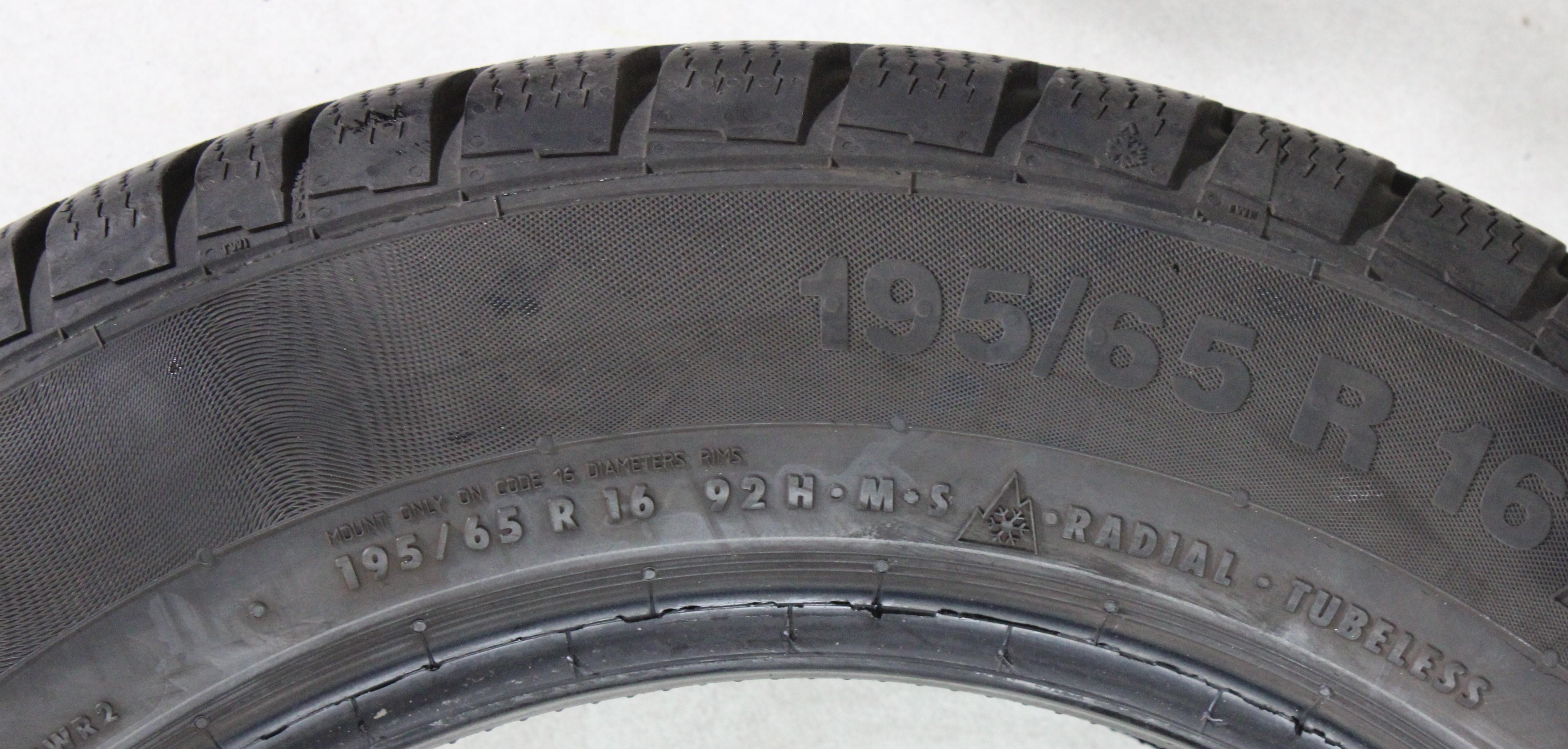 2 x 195/65R16 92H Winterreifen Continental Winter Contact TS830P* 6,5-7mm 2017