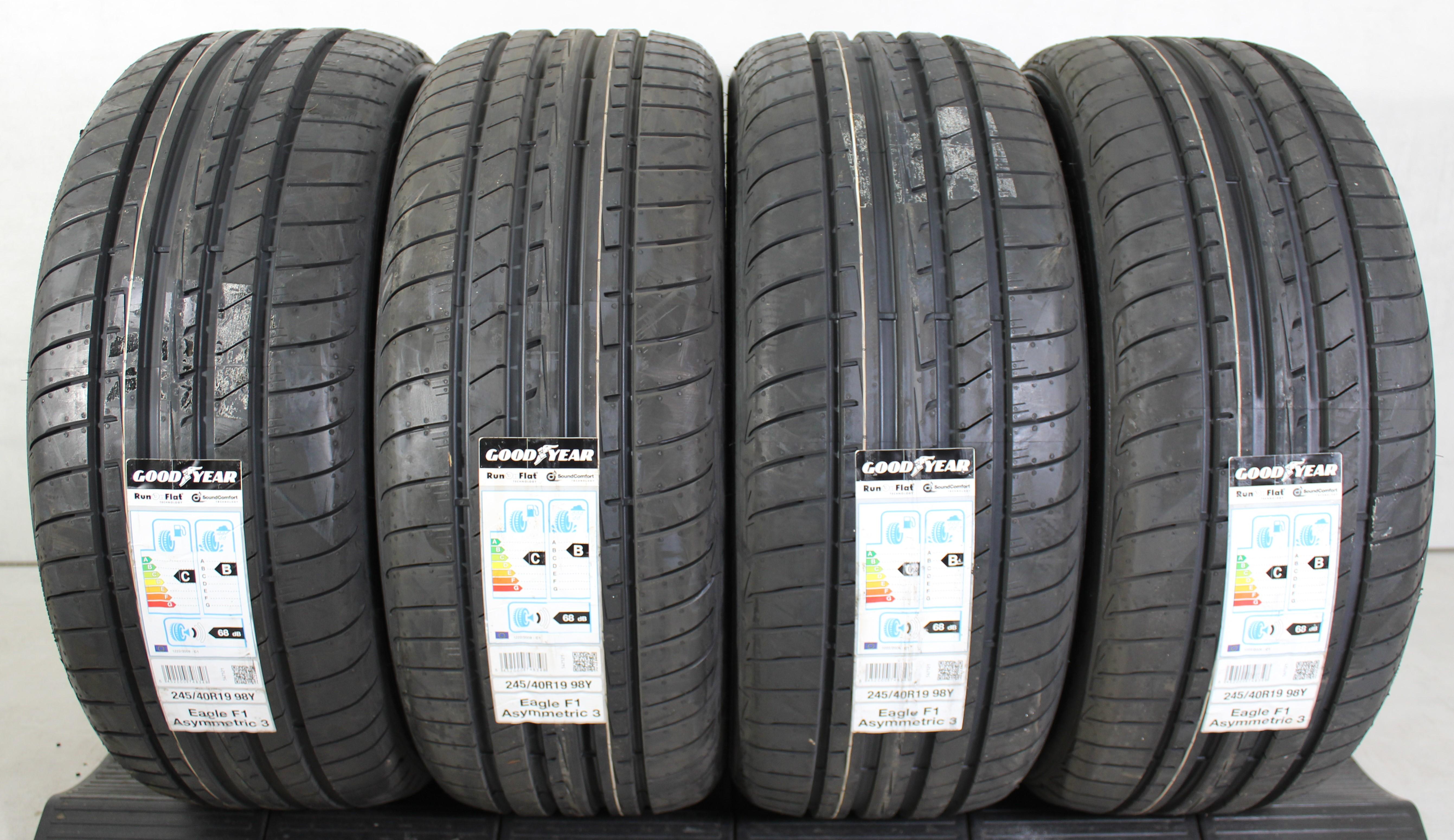 4 x 245/40R19 98Y Pneus été Goodyear Eagle F1 Asymmetric 3 MOE Runflat 2019 Silent *