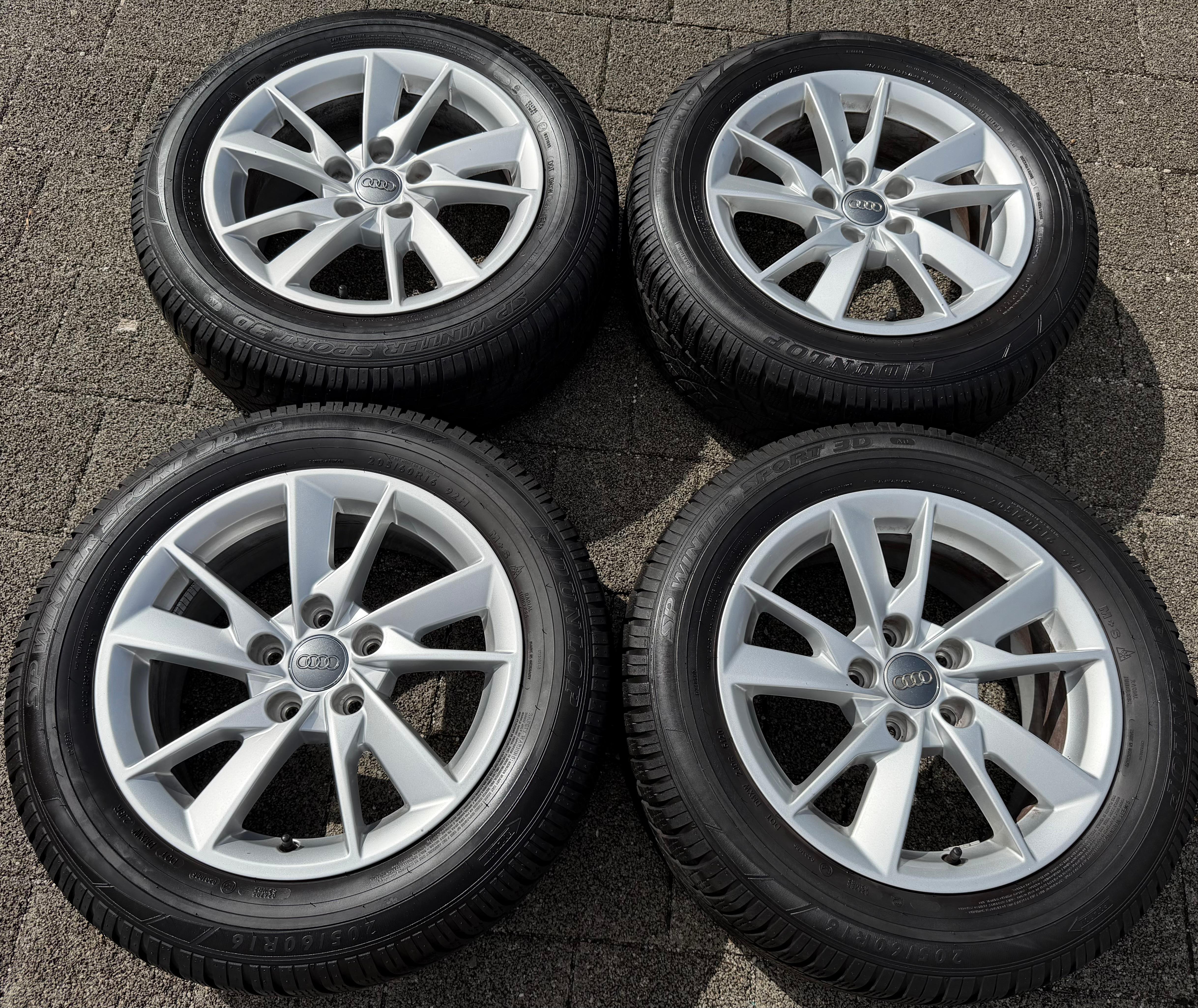4 Original Alu Winterräder Audi A4 8W B9 8W0601025A 205/60R16 92H Dunlop