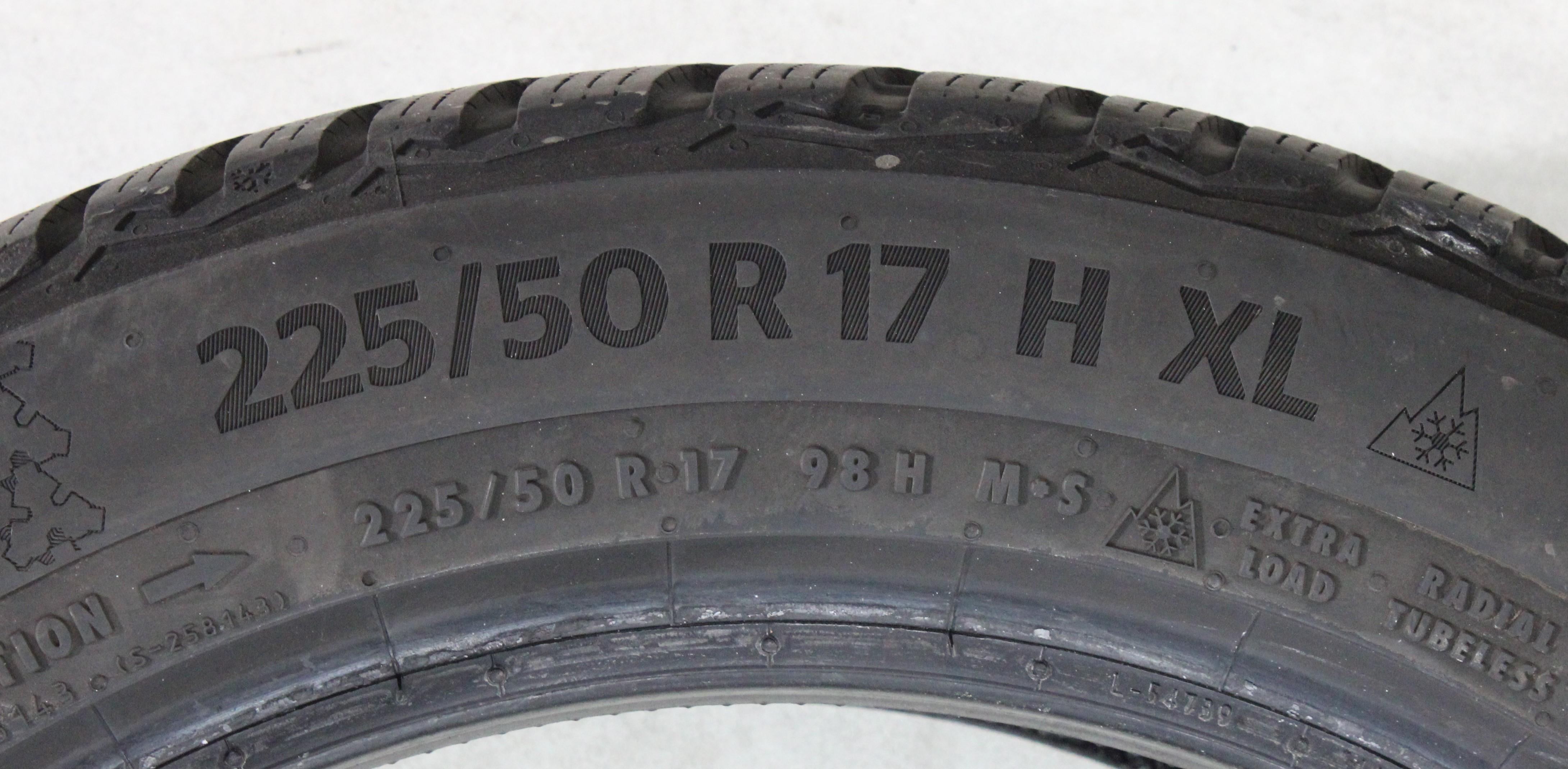 4 x 225/50R17 98H Winterreifen Continental Winter Contact TS870 2x6-6,5mm/2x6,5-7mm 2023 XL