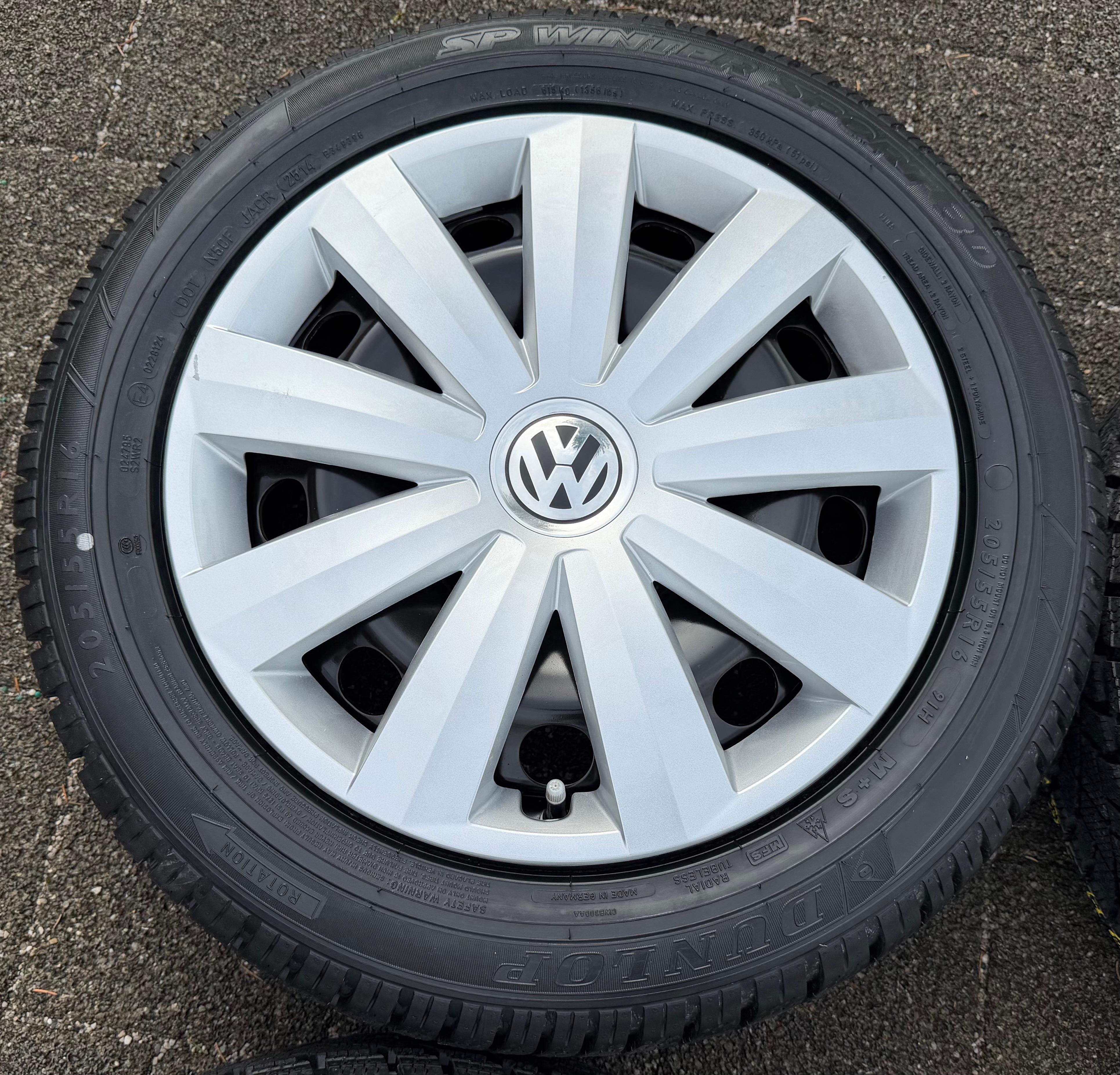 4 roues hiver VW Passat 3C Eos 1F Scirocco 13 205/55R16 91H 3C0601027BE Dunlop