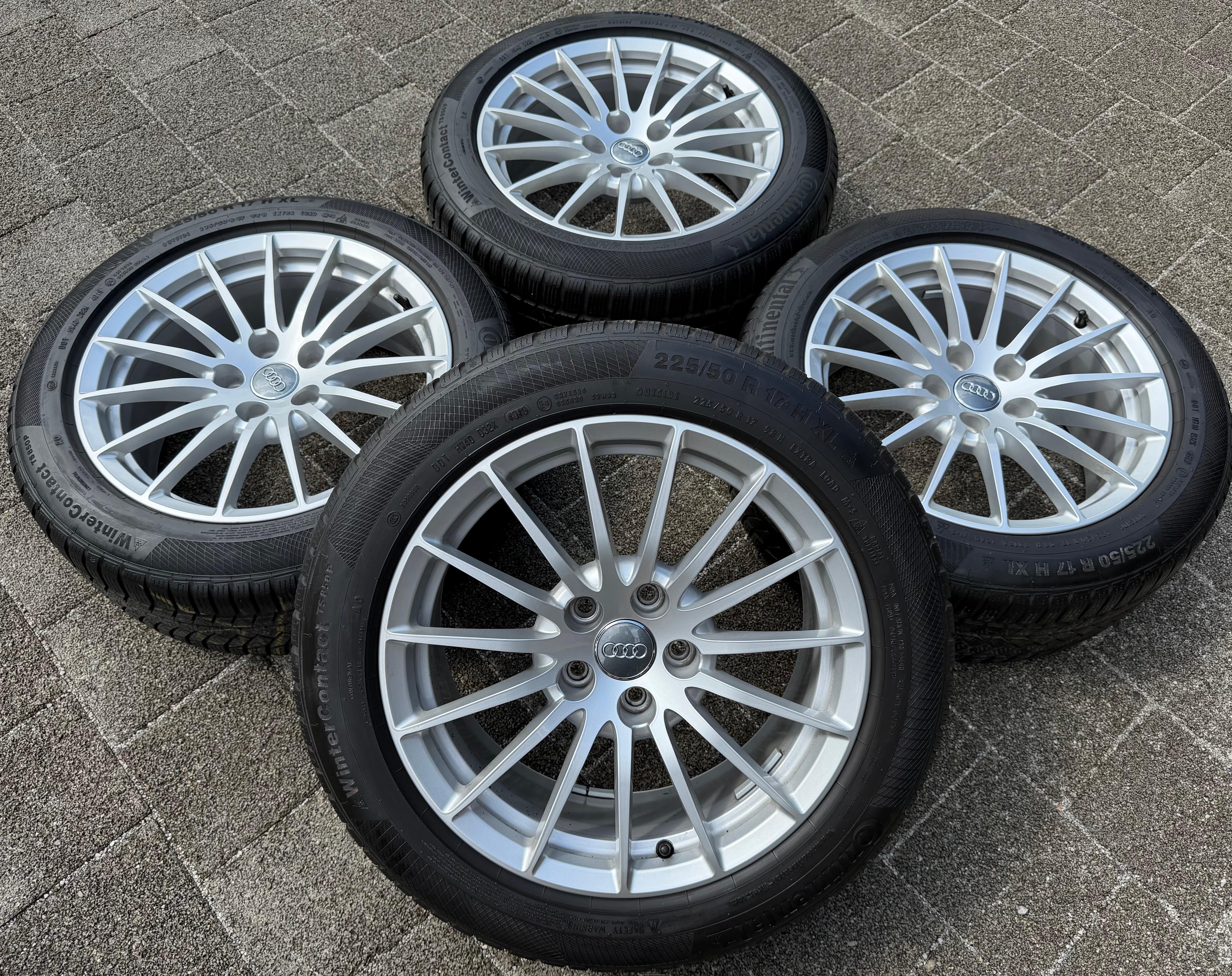 4 jantes d'hiver en alliage d'origine 17 pouces pour Audi A5 F5 8W 225/50R17 98H 8W0601025AE CONTINENTAL