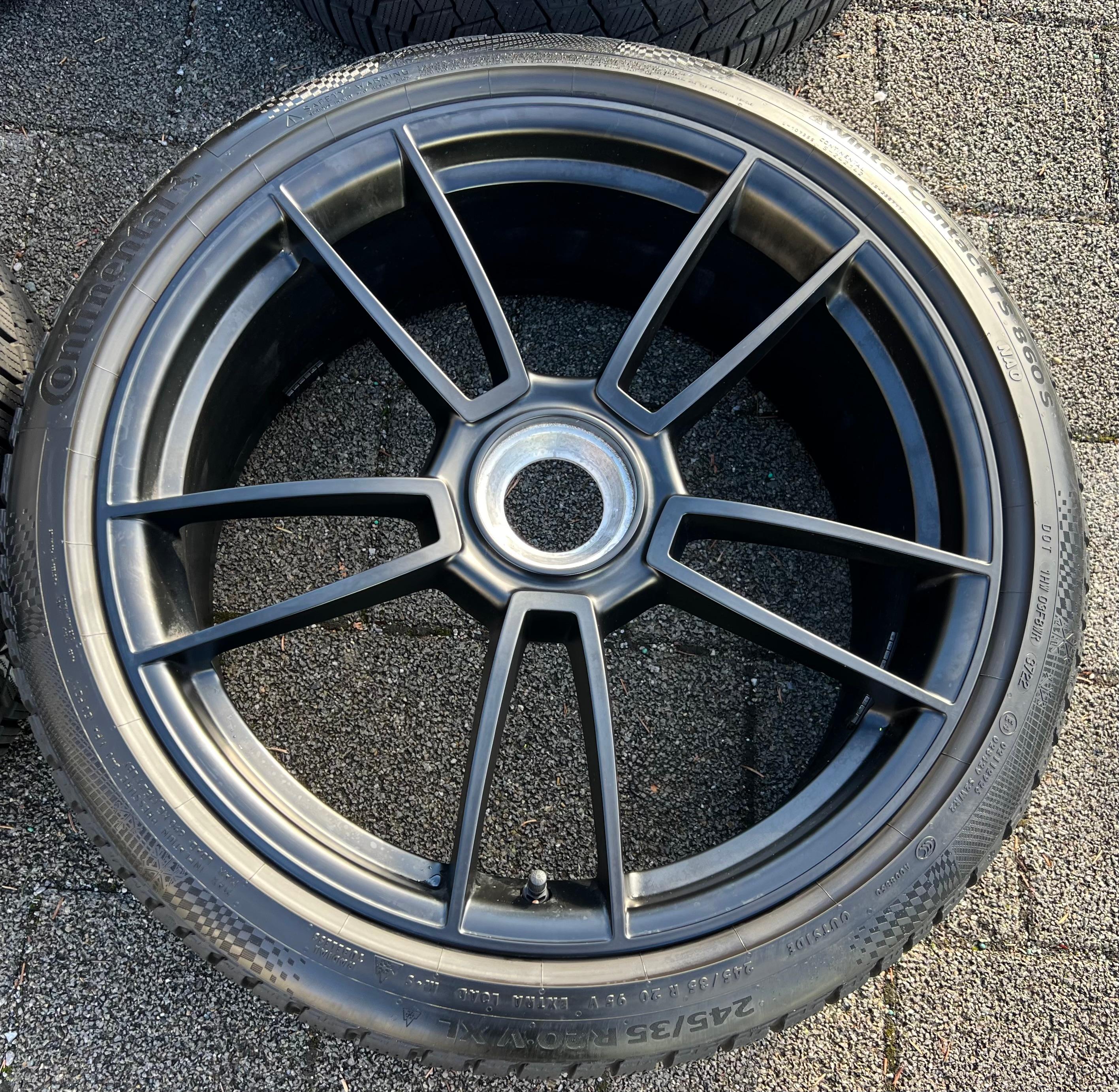 4 RUOTE IN LEGA ORIGINALI DA 20" 21" INVERNALI PORSCHE 911 992 GTS CON CHIUSURA CENTRALE CENTERLOCK