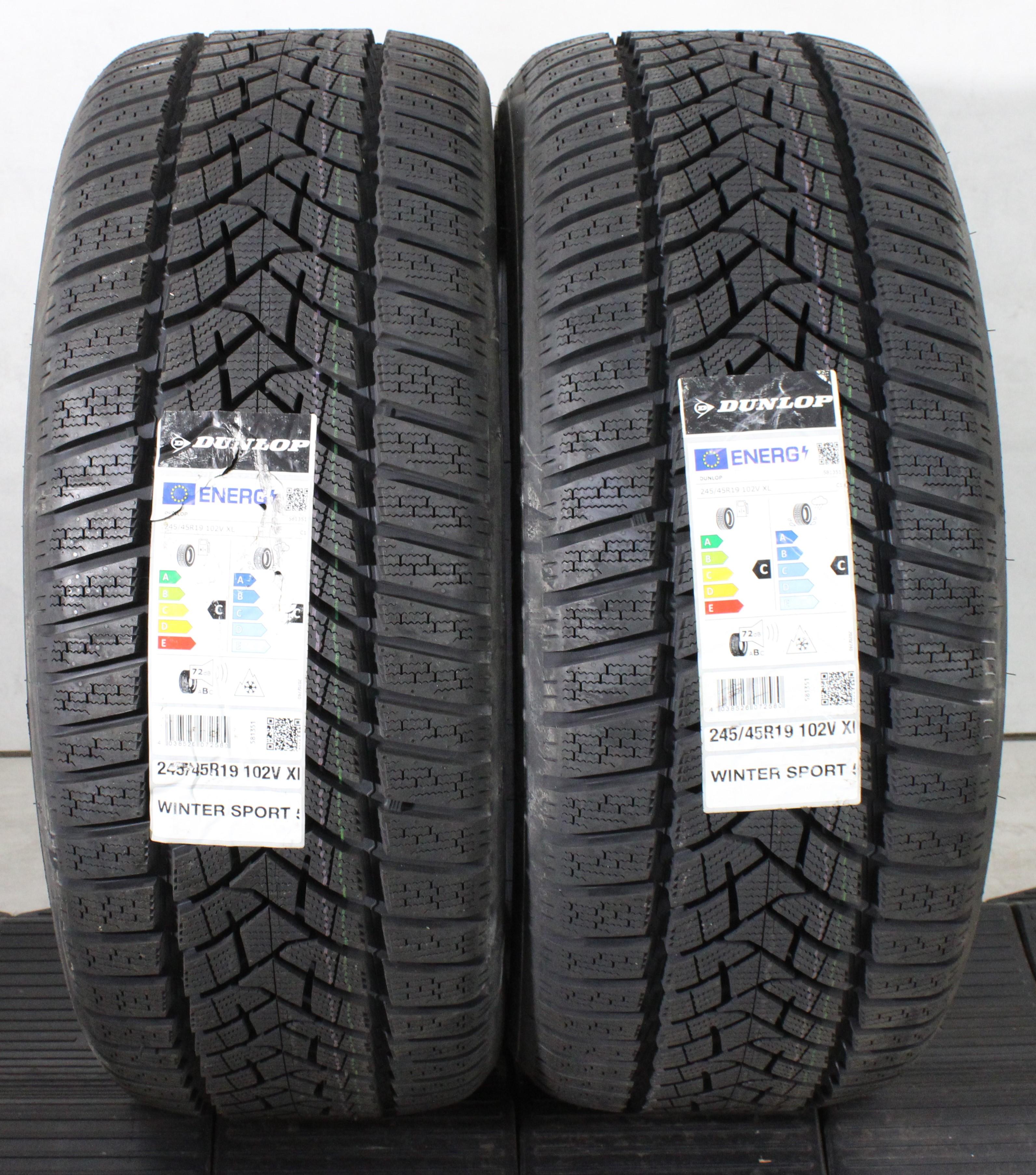 2 x 245/45R19 102V Winterreifen Dunlop Winter Sport 5 2022