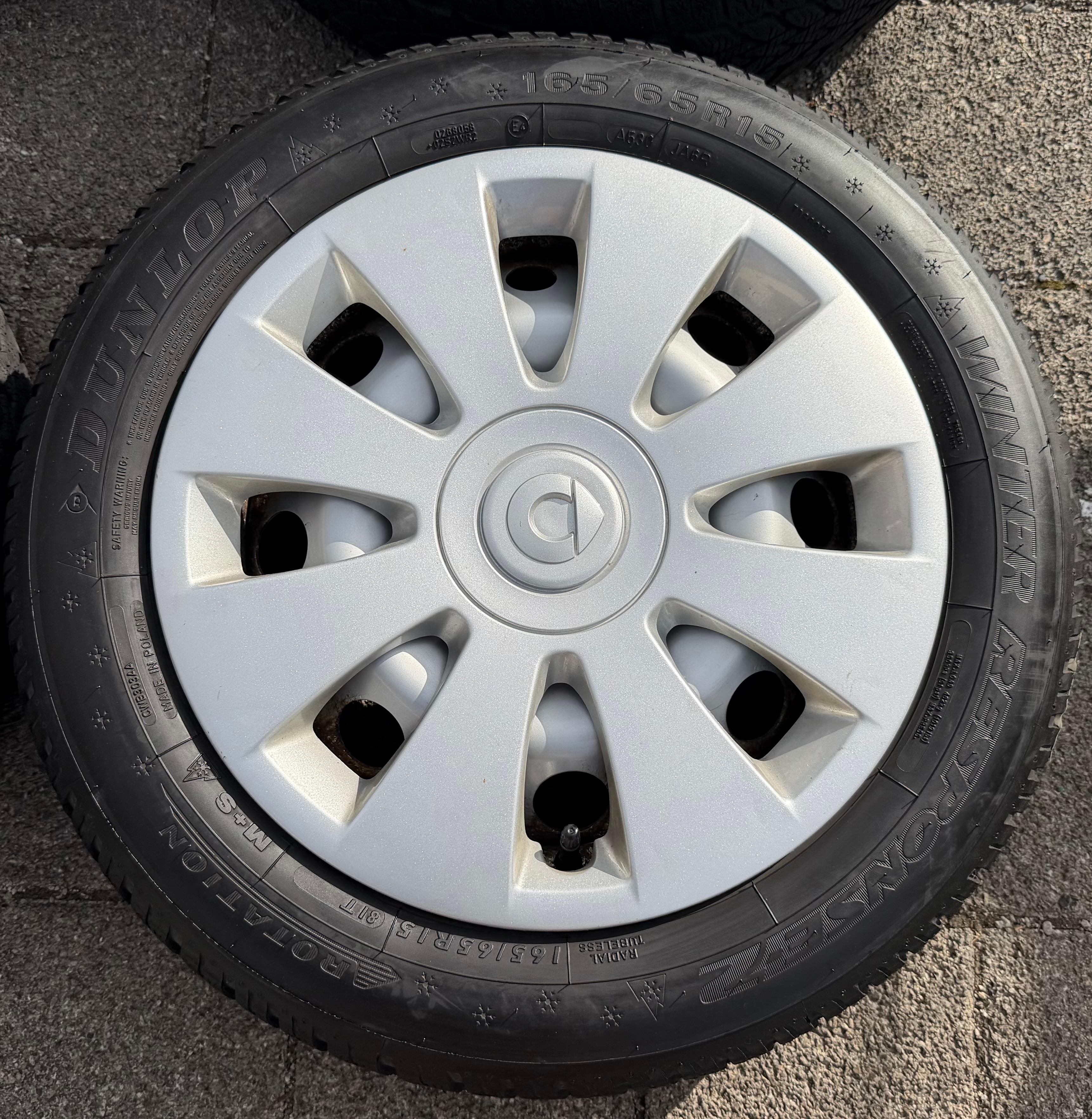 4 Original Winterräder Smart 453 165/65R15 81T 185/60R15 84T Dunlop RDKS