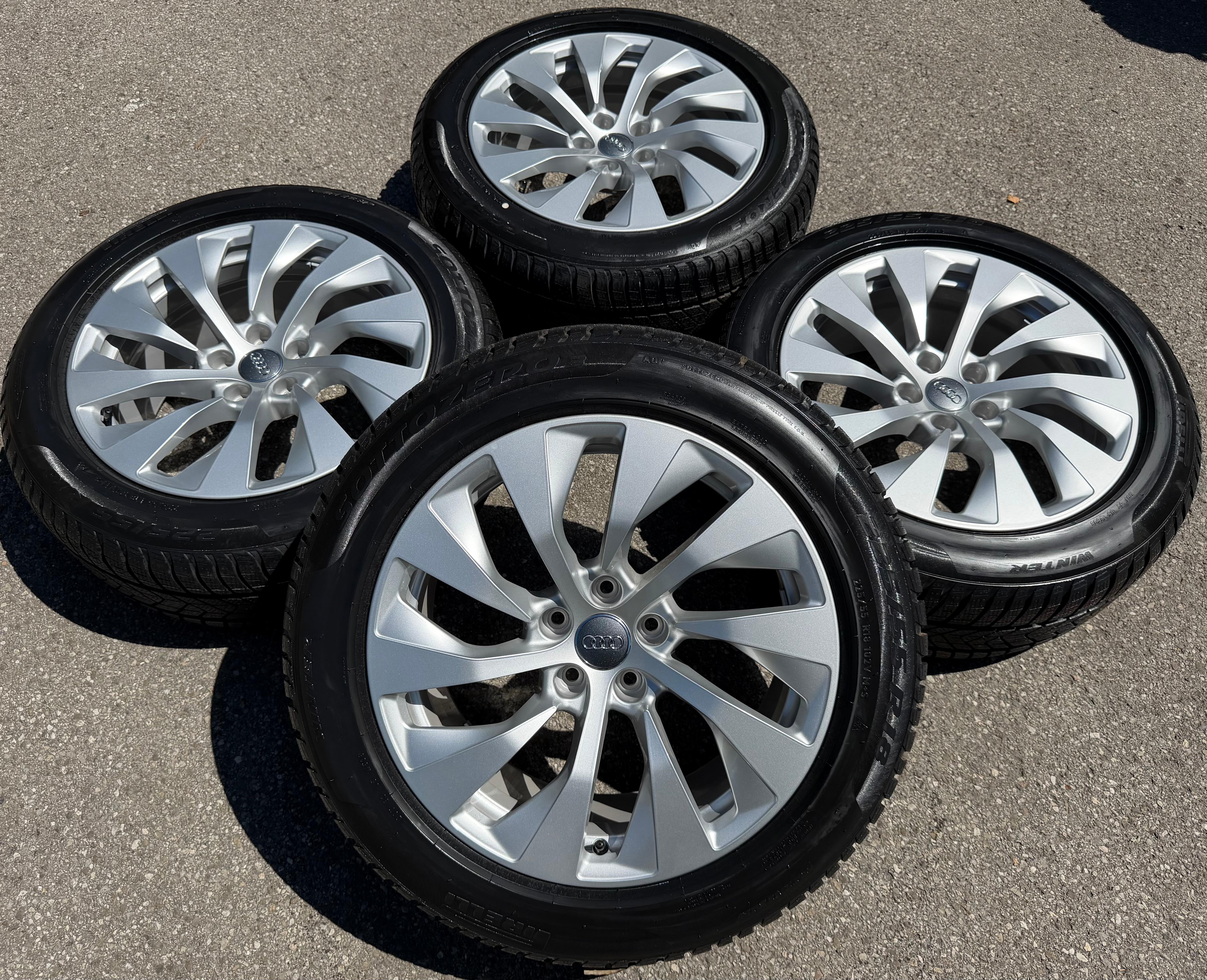 4 originele 18" aluminium wintervelgen voor Audi A7 4K 4G 4K8601025A 225/55R18 102V Pirelli