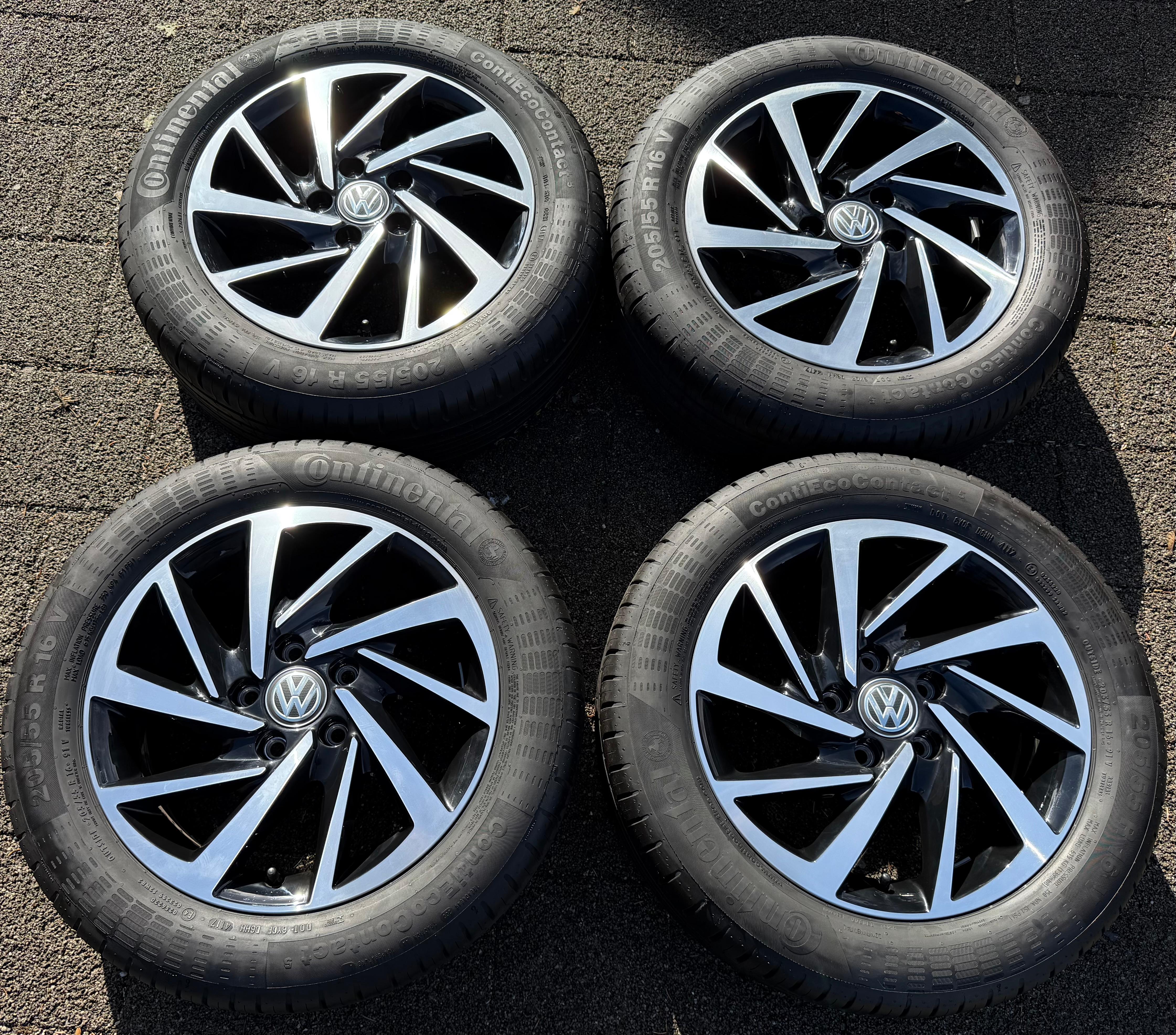 4 Original 16" Alu Sommerräder VW Golf VII 7 AU AUV 5G0601025DS Woodstock 205/55R16 91V