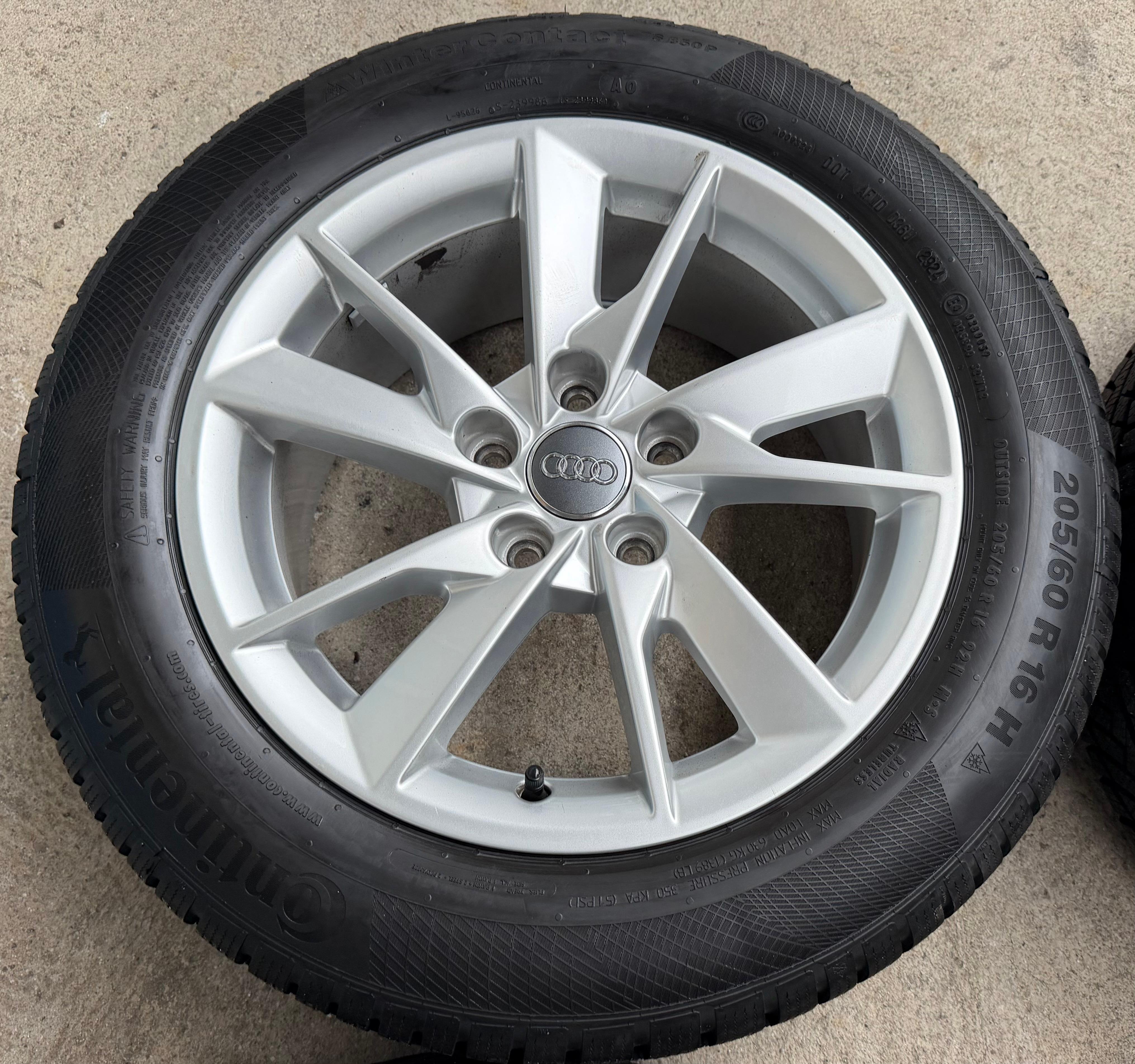 4 Original Alu Winterräder Audi A4 8W B9 8W0601025A 205/60R16 92H Continental