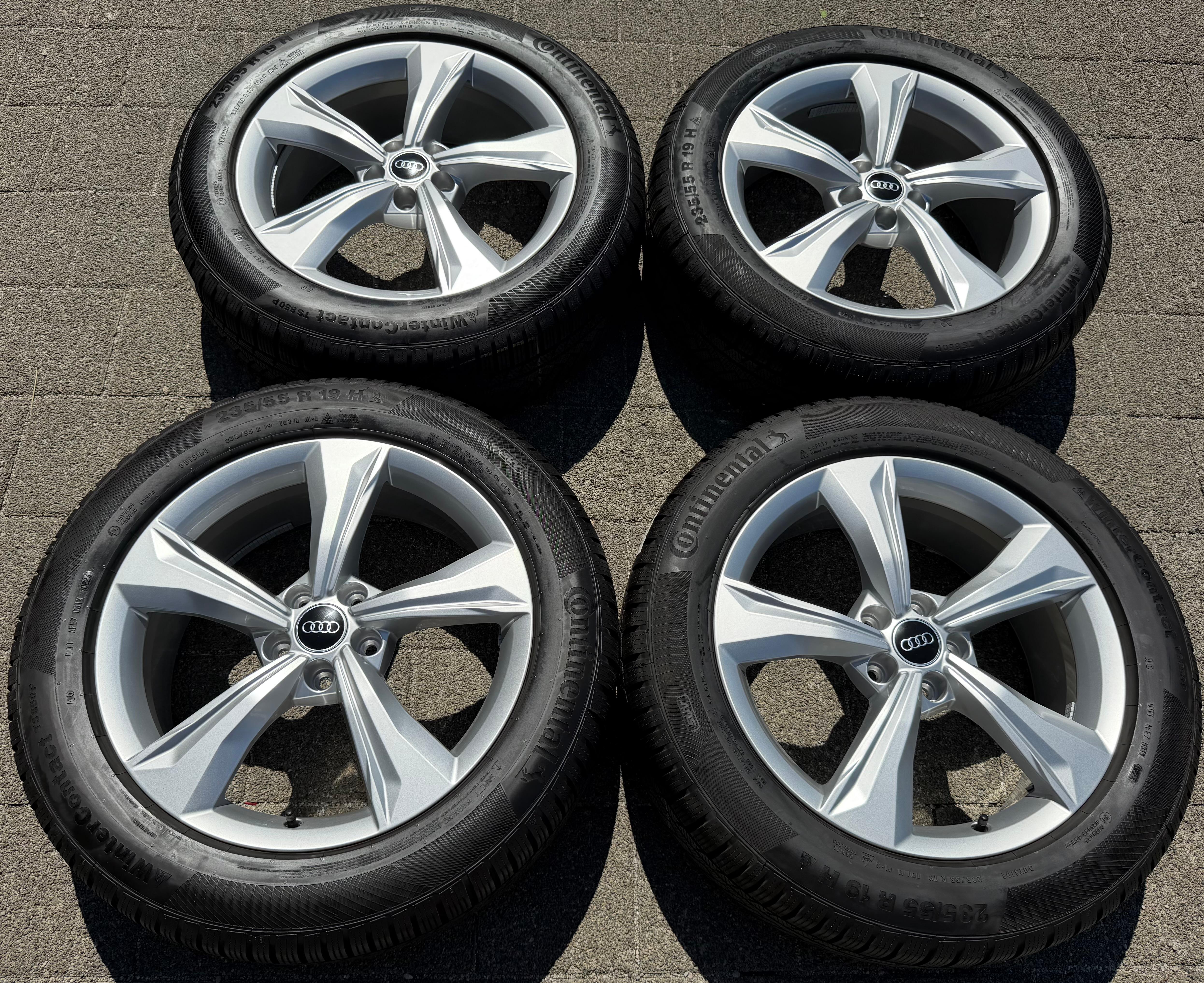 4 Original 19" Alu Winterräder Audi Q5 SQ5 FY 80A601025K 235/55R19 101H Continental 2024