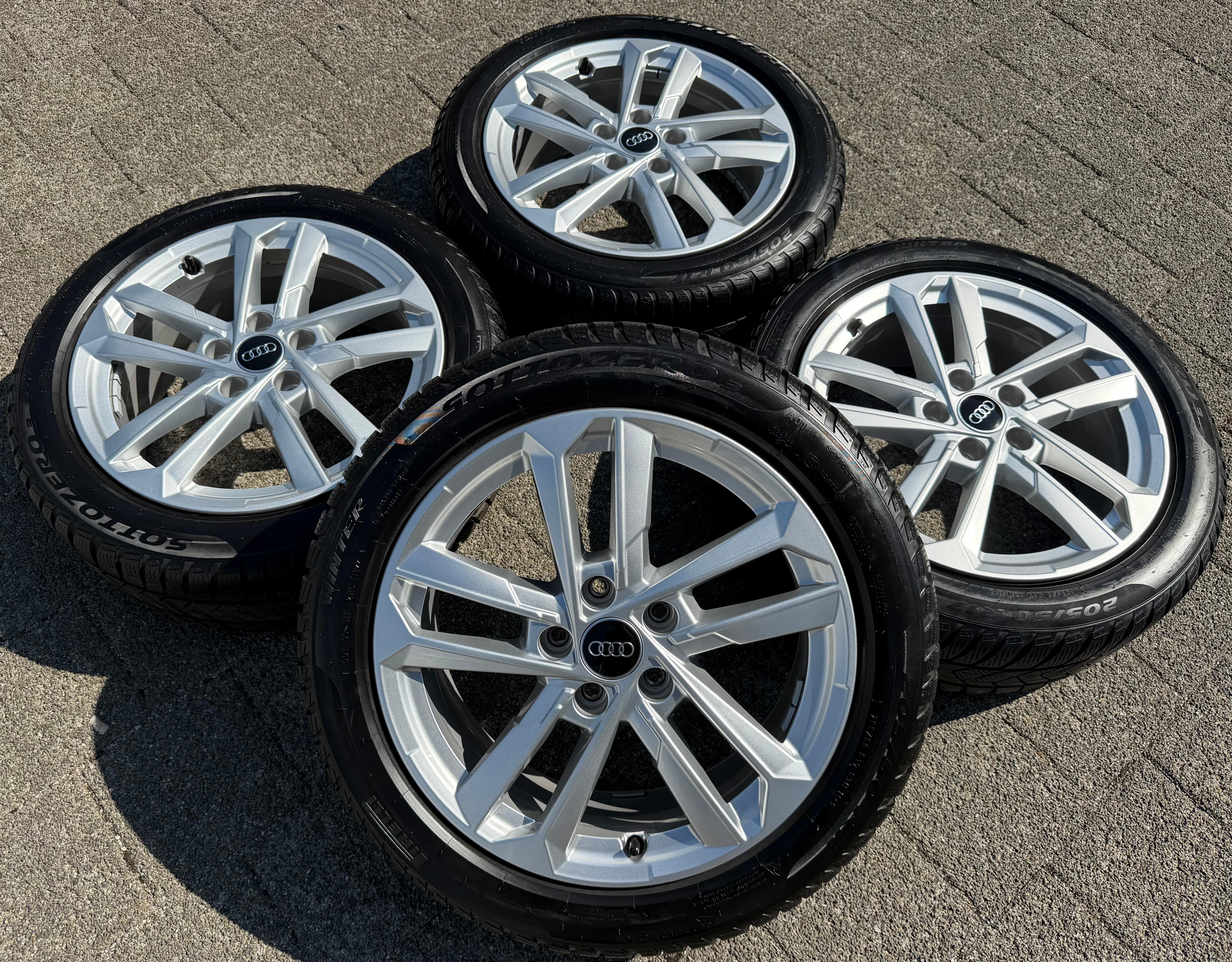 4 llantas de aluminio originales de invierno de 17" para Audi A3 S3 8Y 8Y0601025L 205/50R17 93H Pirelli