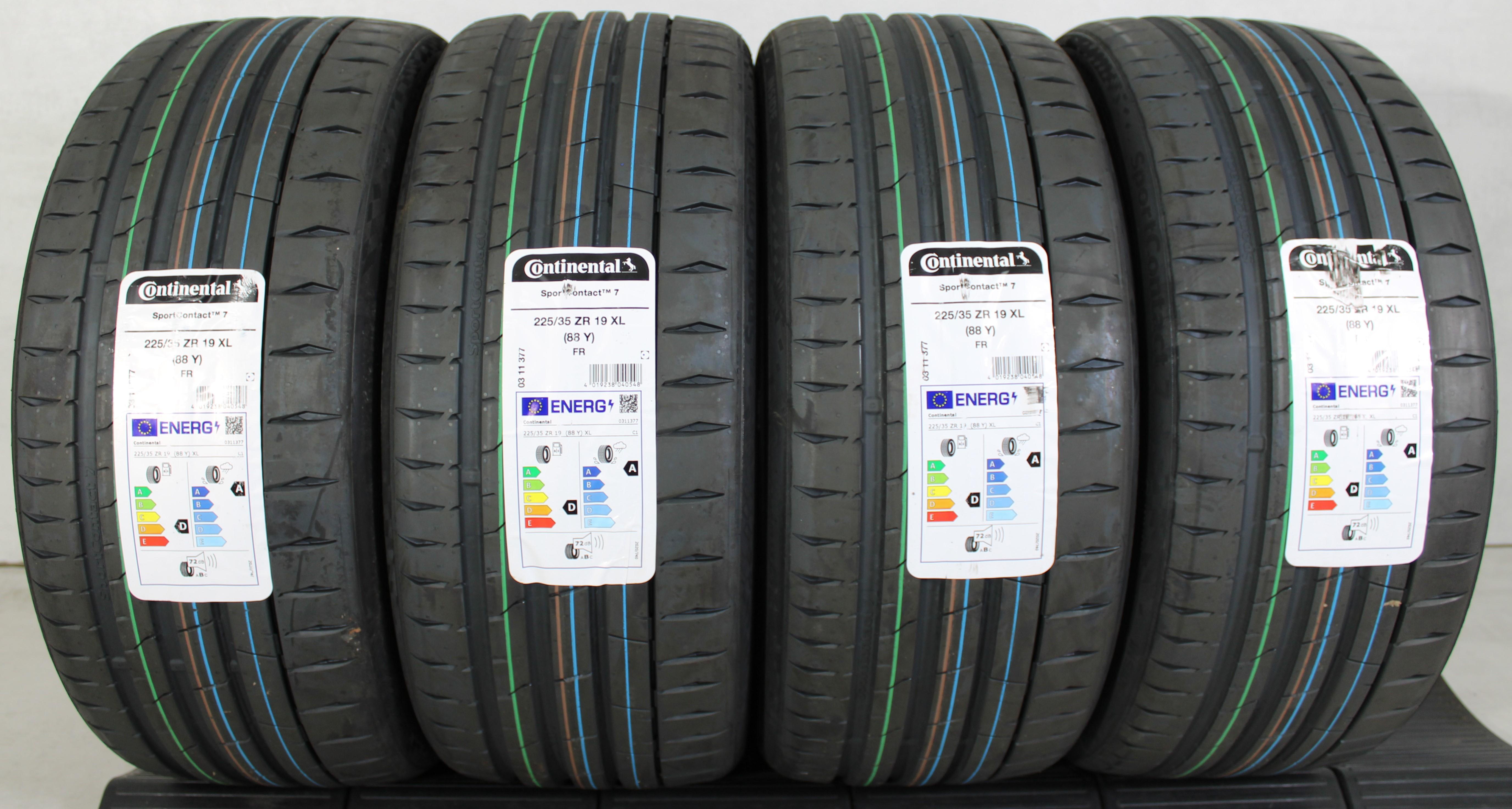 4 x 225/35R19 88Y Sommerreifen Continental Sport Contact 7 2024 XL