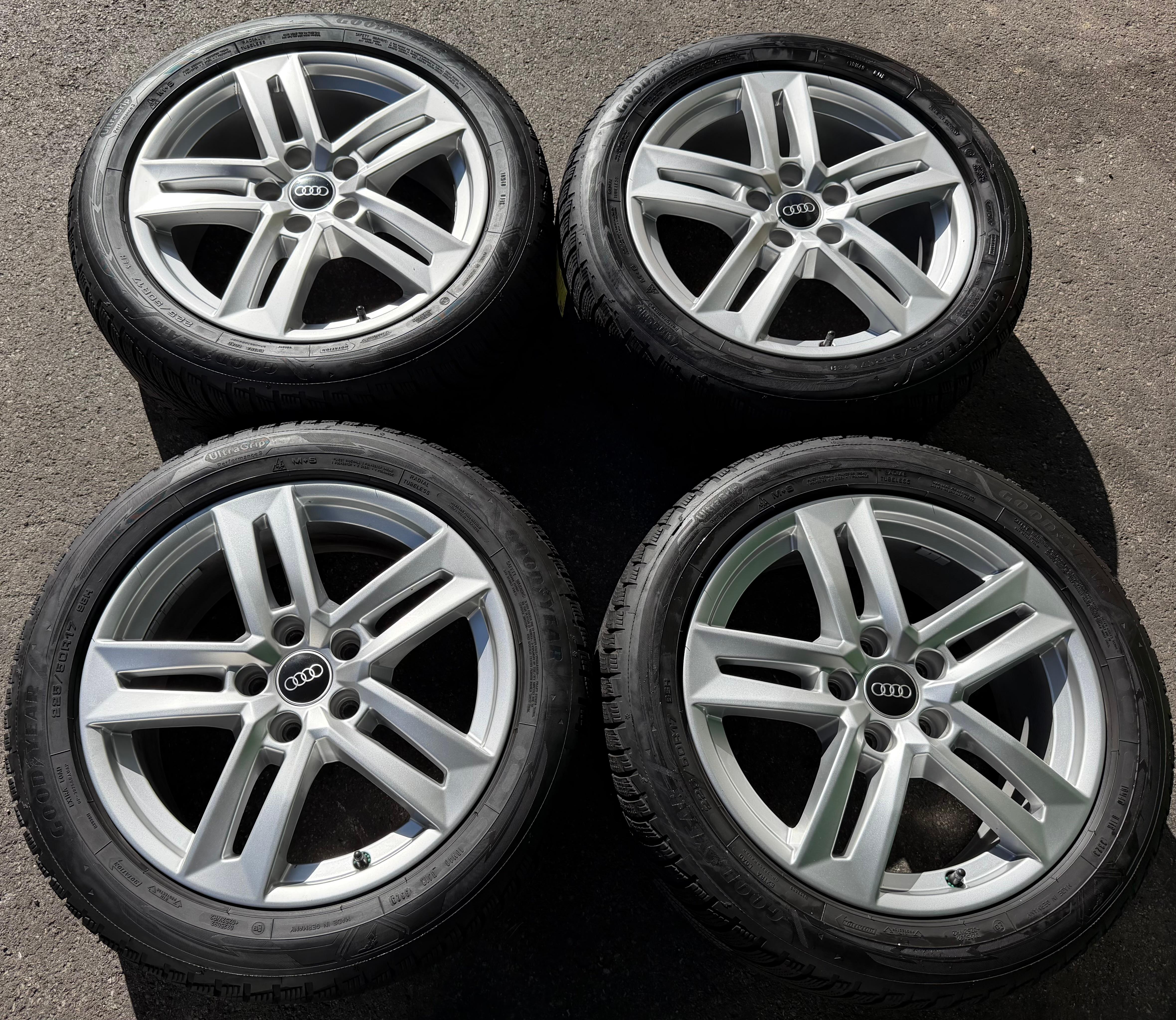 4 ruedas de invierno de aleación originales de 17" para Audi A4 B9 8W 8W0601025P 225/50R17 98H Goodyear