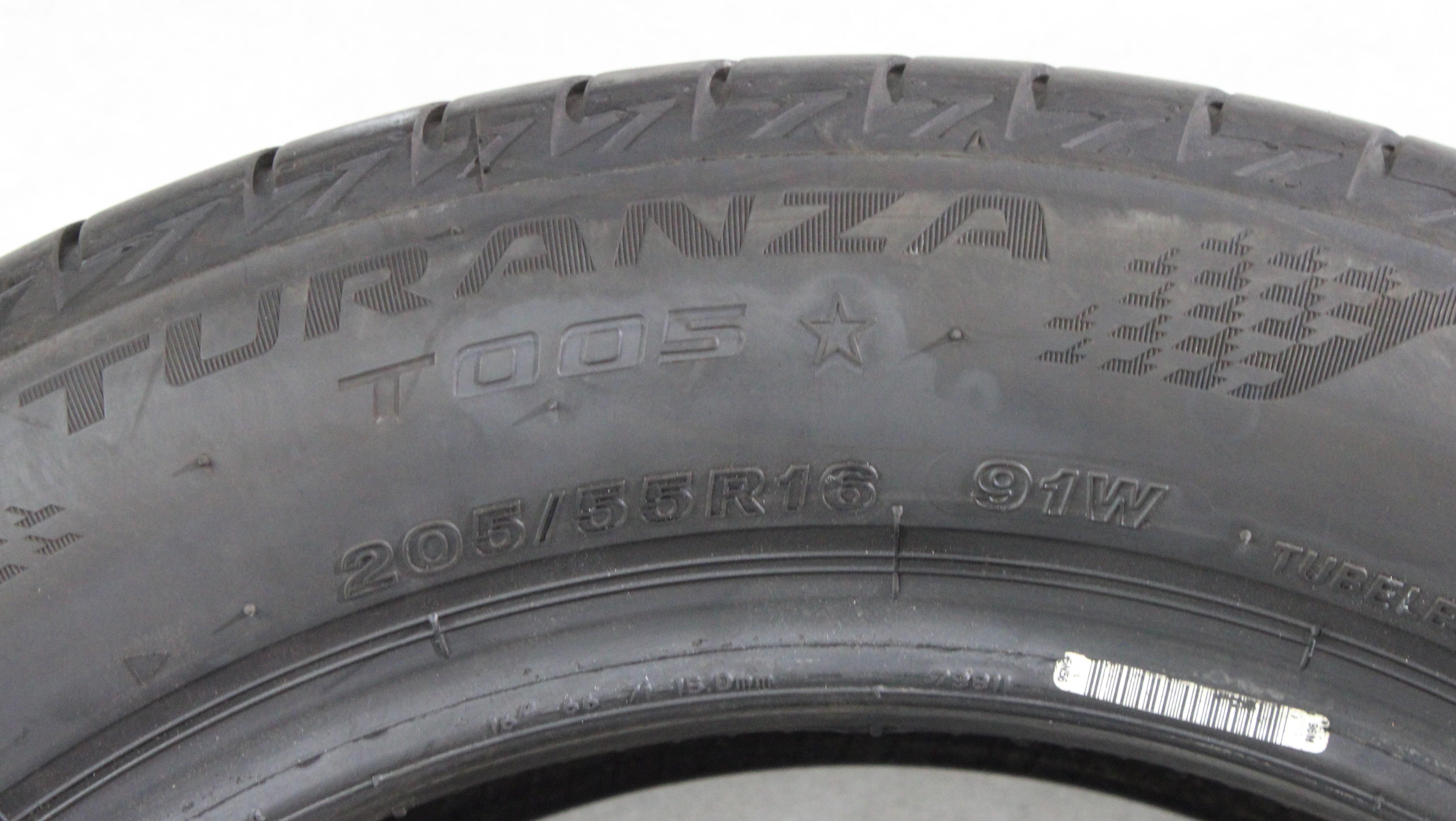 1 x 205/55R16 91W Sommerreifen Bridgestone Turanza T005 * 6mm 2024