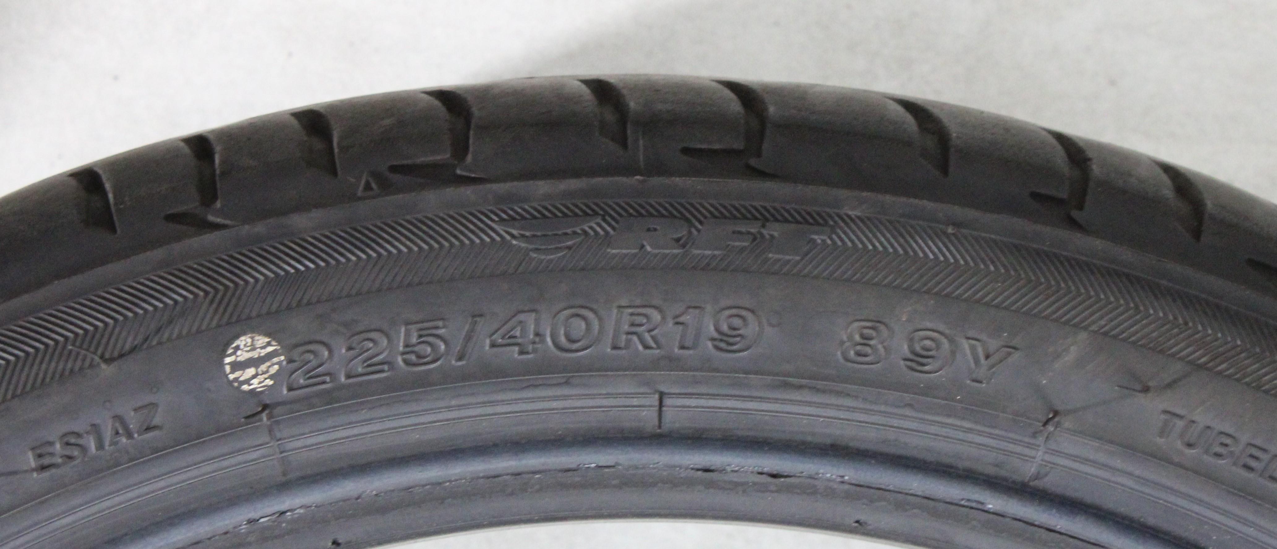 2 x 225/40R19 89Y pneus été Bridgestone Potenza S001 * Runflat 6-6,5 mm 2018